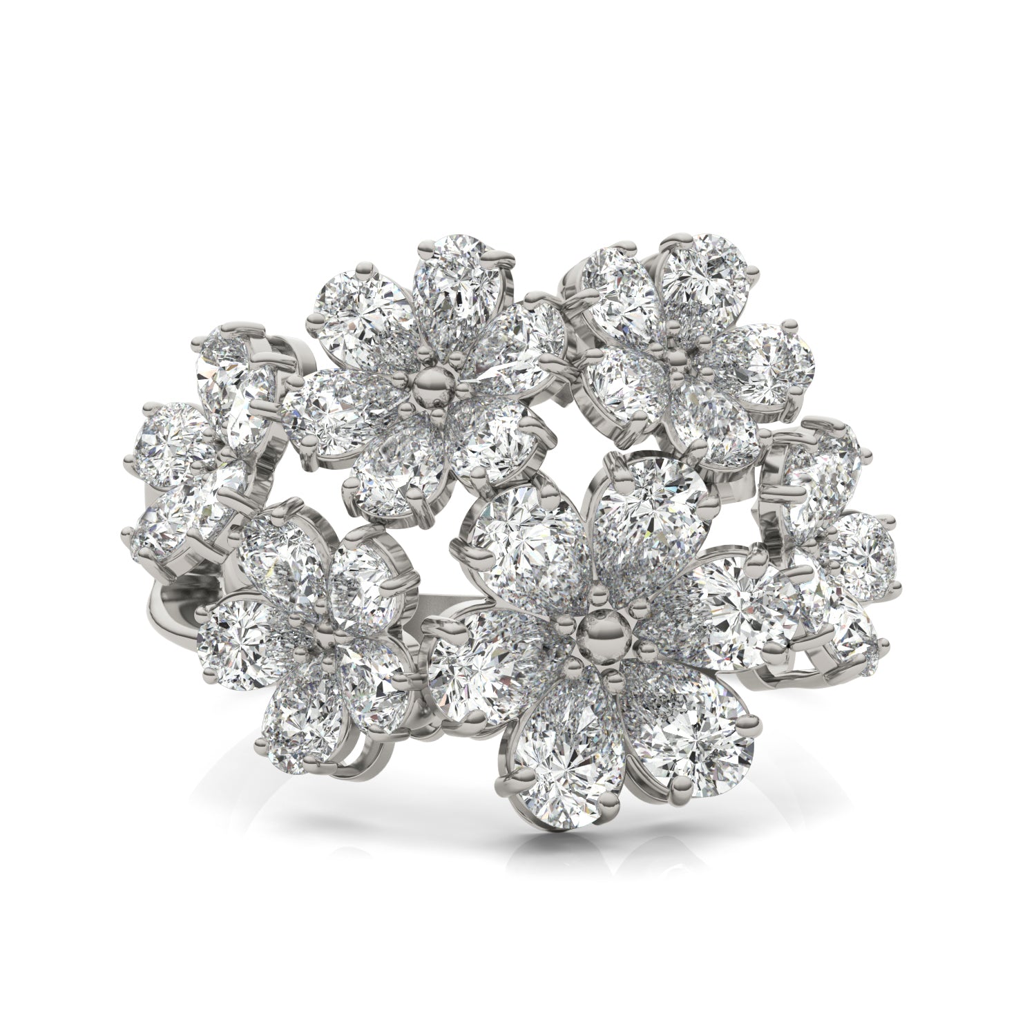 3 1/6 CTW Pear Caydia® Lab Grown Diamond Couture Floral Cluster Ring