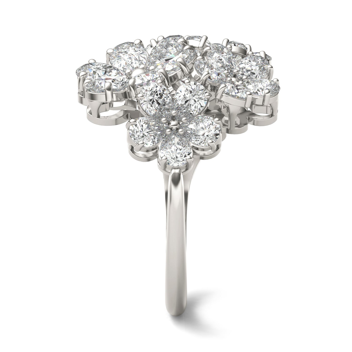 3 1/6 CTW Pear Caydia® Lab Grown Diamond Couture Floral Cluster Ring