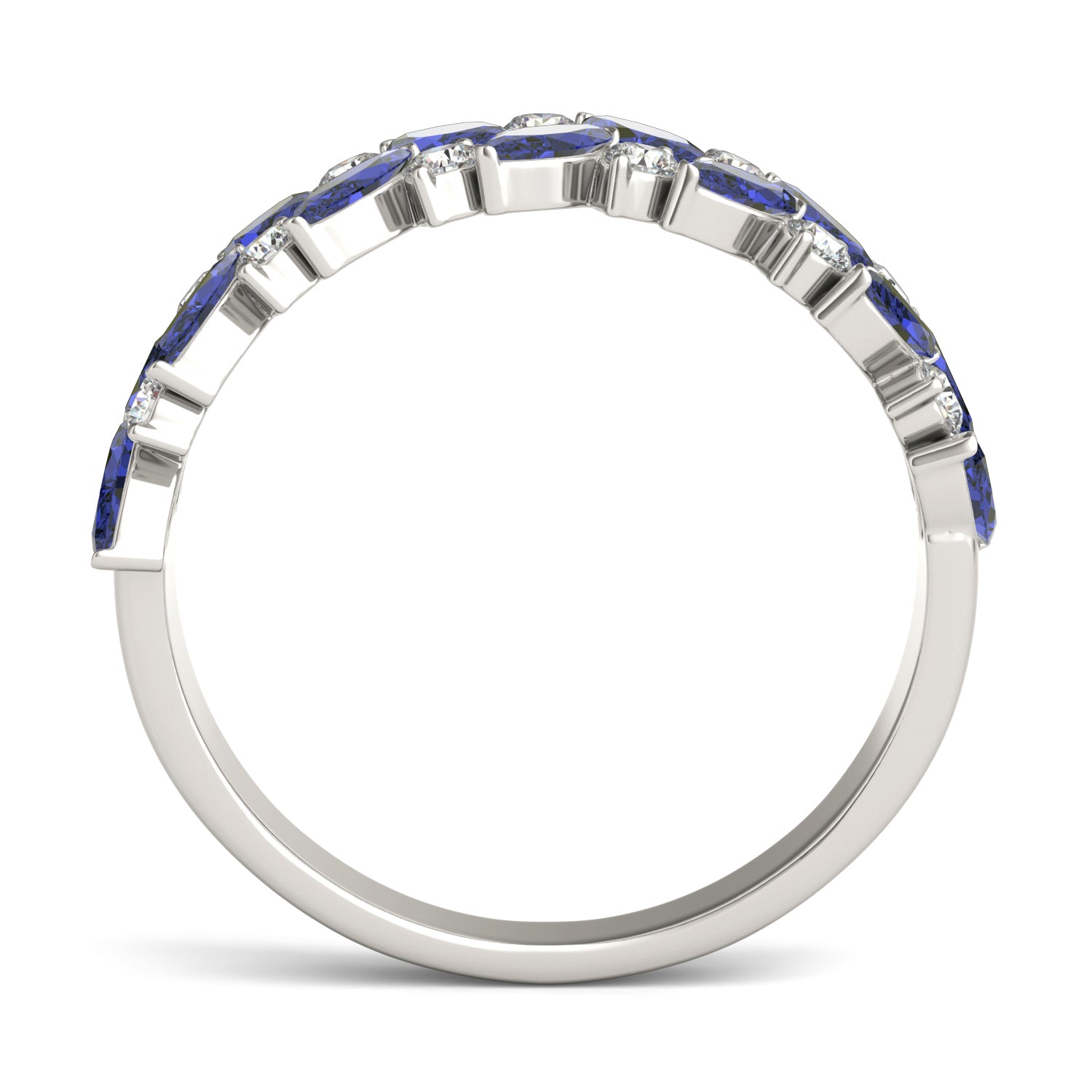 1/3 CTW Round Caydia® Lab Grown Diamond Alternating Ring featuring Created Sapphire