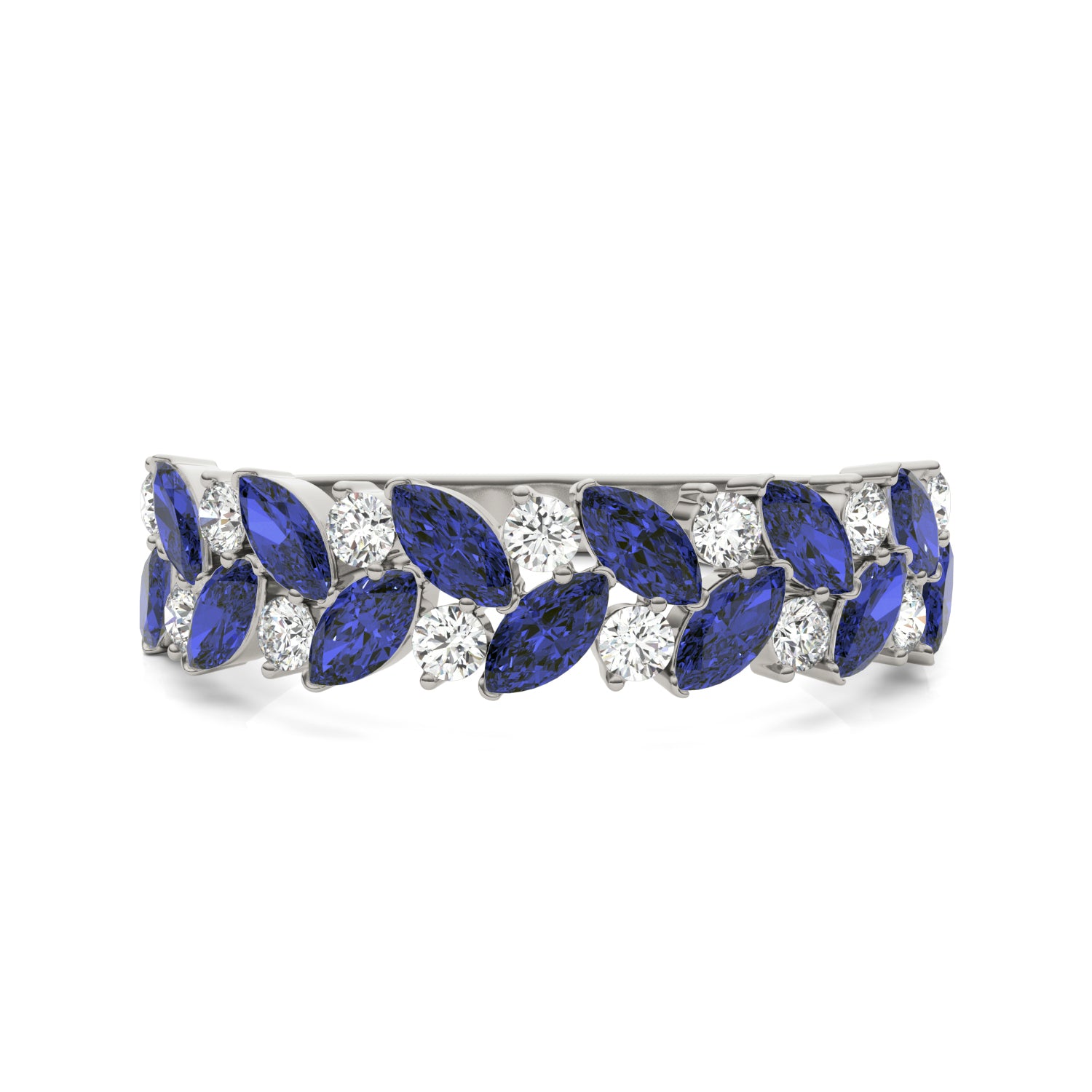 1/3 CTW Round Caydia® Lab Grown Diamond Alternating Ring featuring Created Sapphire