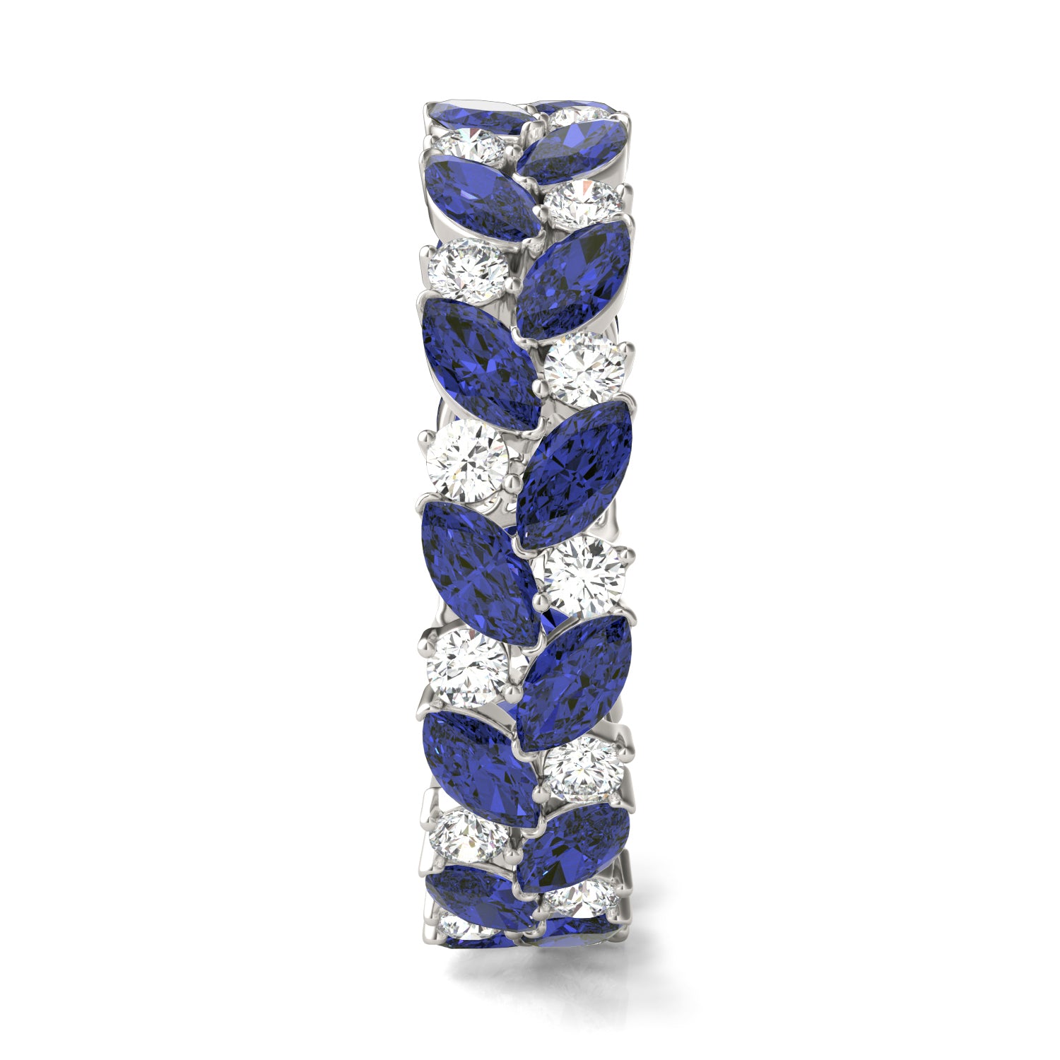 5/8 CTW Round Caydia® Lab Grown Diamond Alternating Eternity Ring featuring Created Sapphire