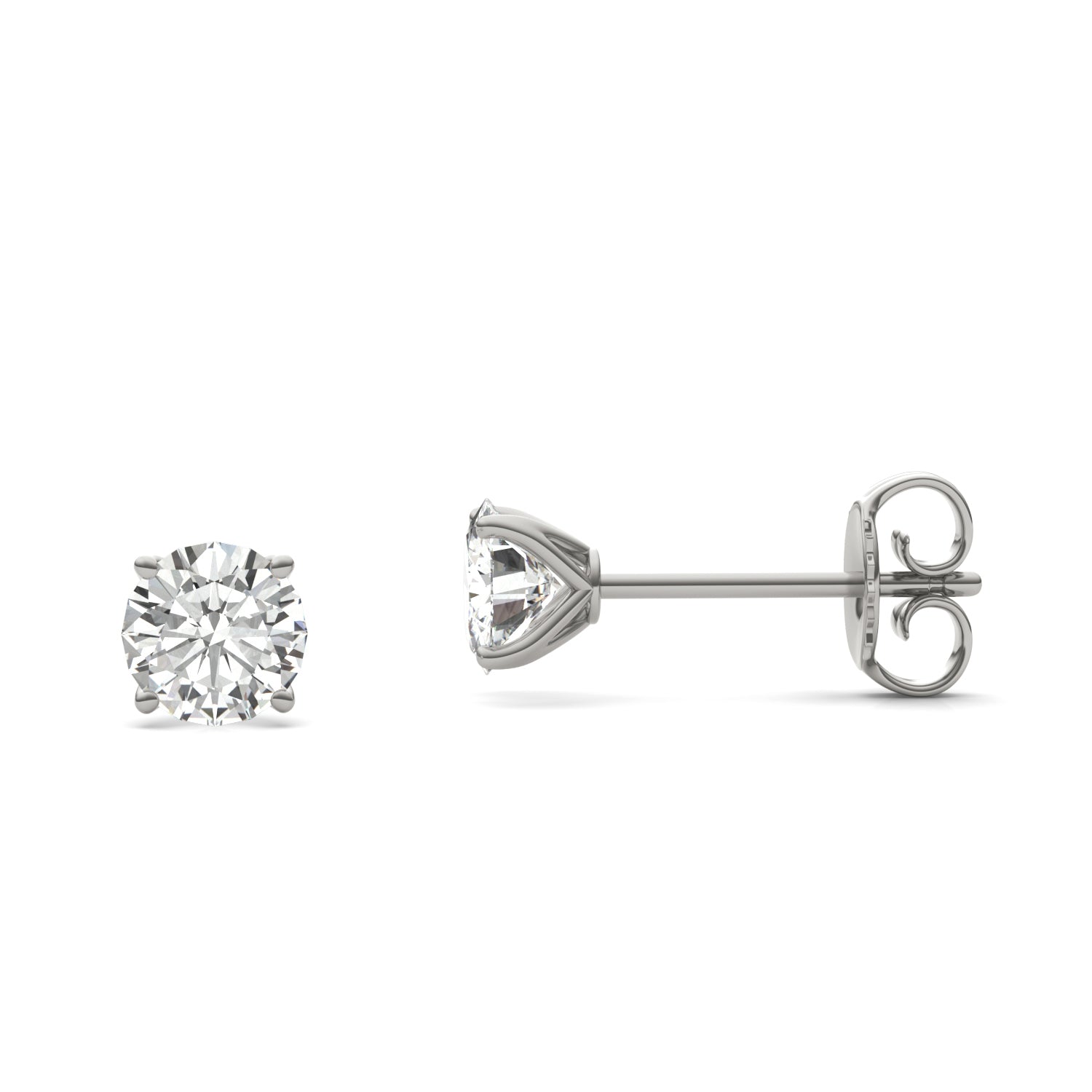 1.20 CTW DEW Round Forever One™ Moissanite Four Prong Martini Stud Earrings