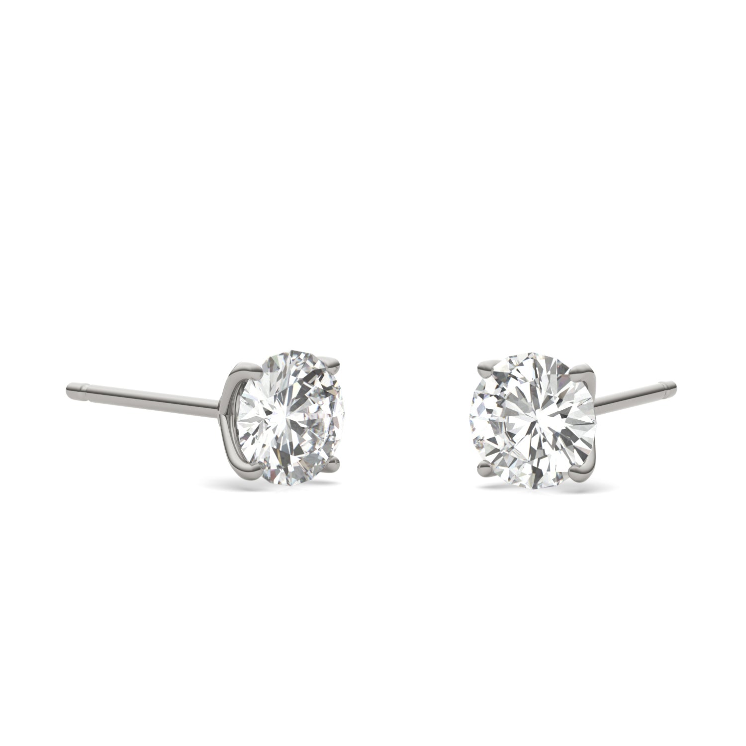 1.20 CTW DEW Round Forever One™ Moissanite Four Prong Martini Stud Earrings