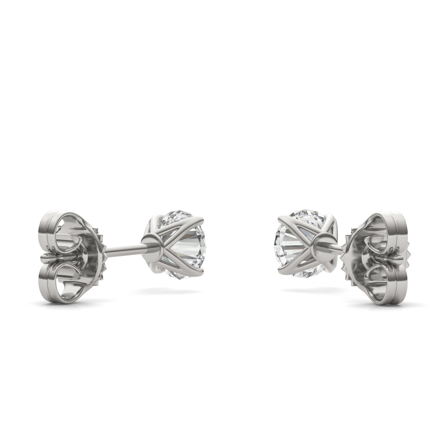 1.20 CTW DEW Round Forever One™ Moissanite Four Prong Martini Stud Earrings