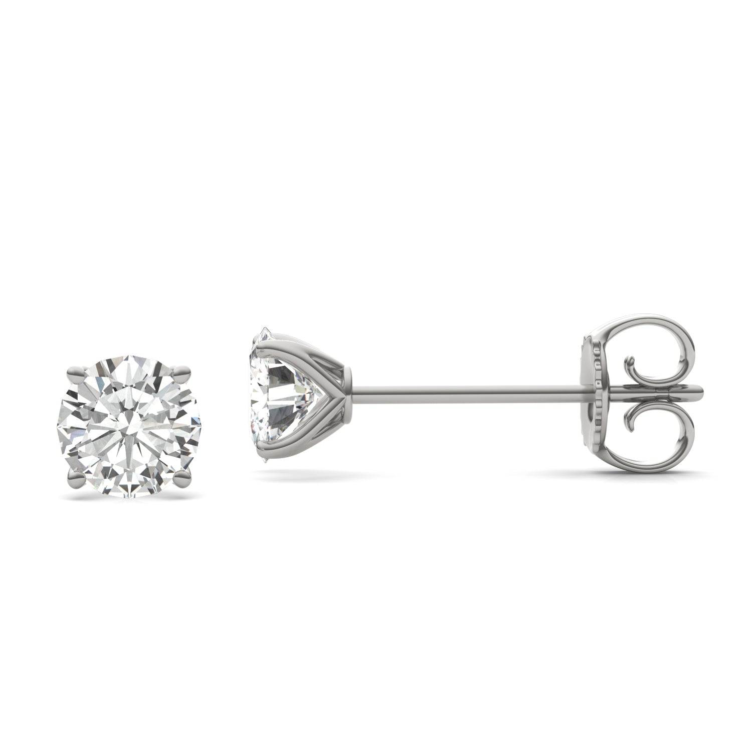 2.00 CTW DEW Round Forever One™ Moissanite Four Prong Martini Stud Earrings