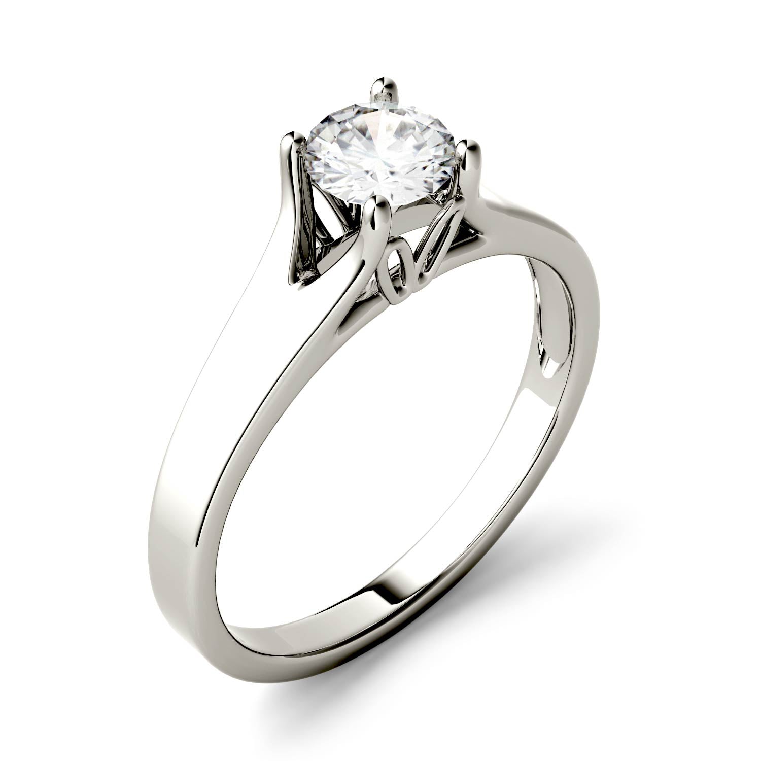 1.50 CTW DEW Round Forever One™ Moissanite Solitaire Peg Ring