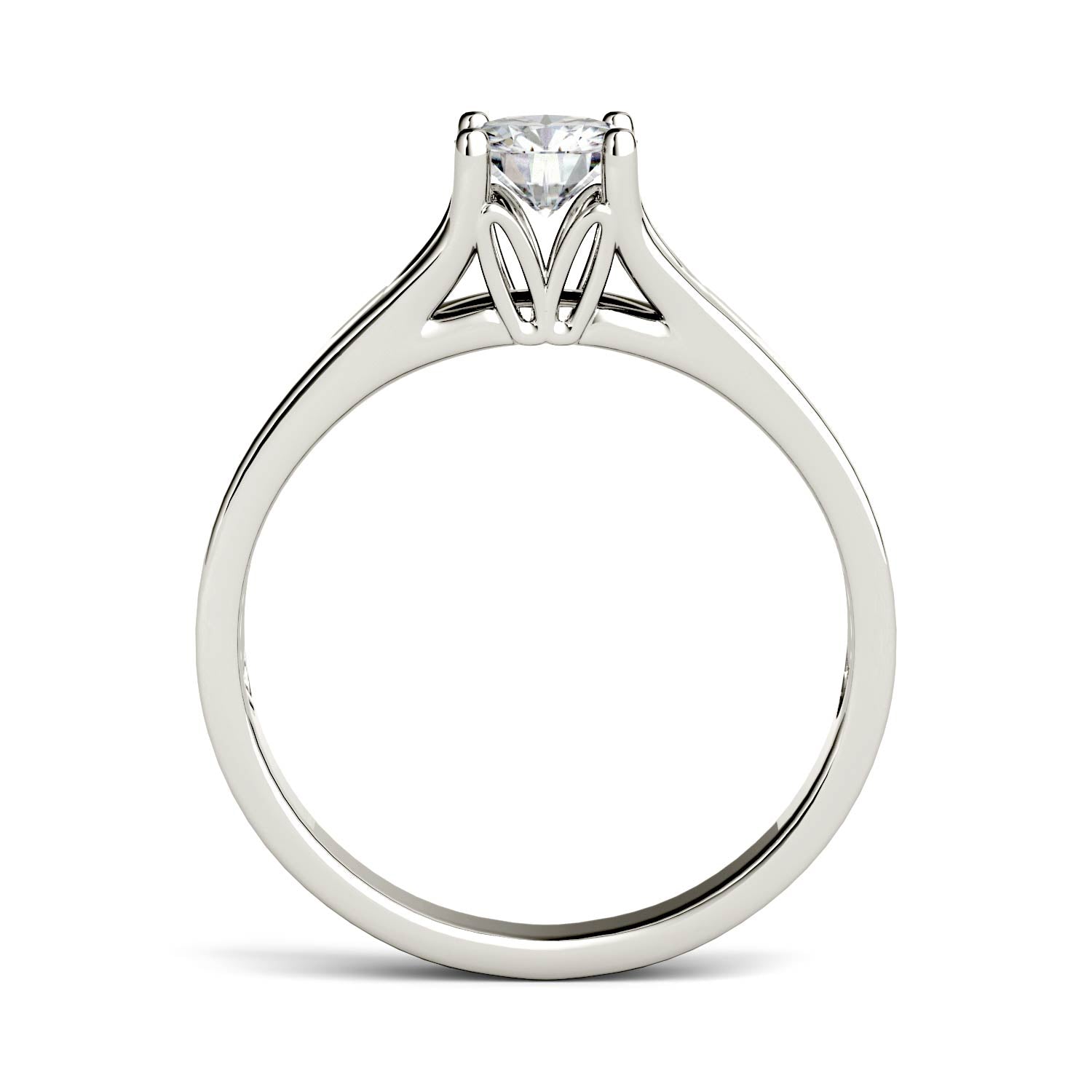 1.50 CTW DEW Round Forever One™ Moissanite Solitaire Peg Ring