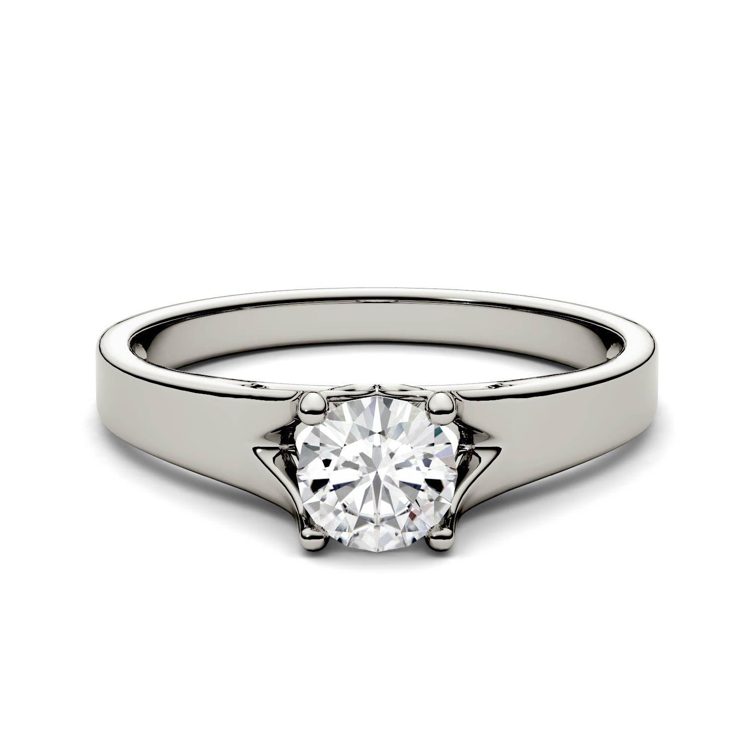 1.50 CTW DEW Round Forever One™ Moissanite Solitaire Peg Ring