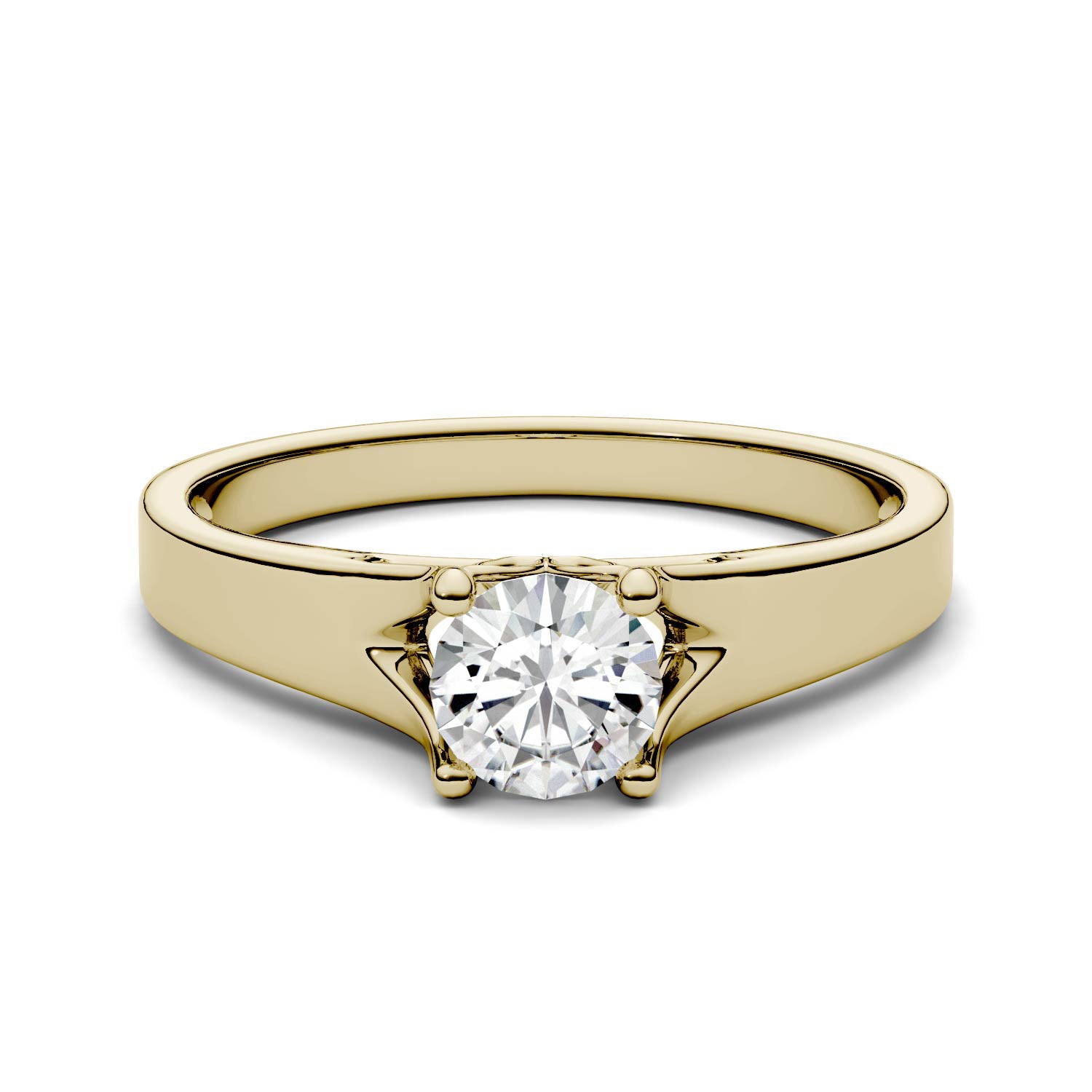 1.50 CTW DEW Round Forever One™ Moissanite Solitaire Peg Ring