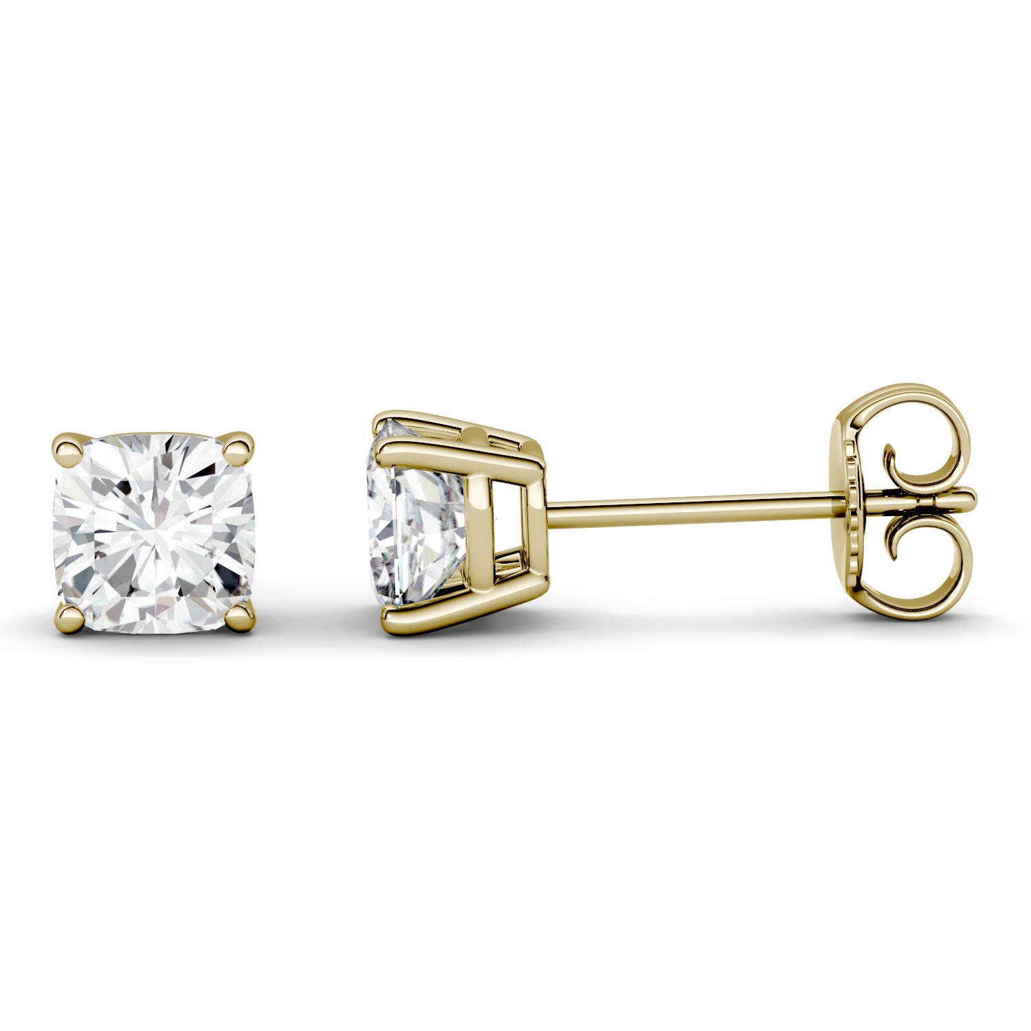 1.00 CTW DEW Cushion Forever One™ Moissanite Four Prong Stud Earrings