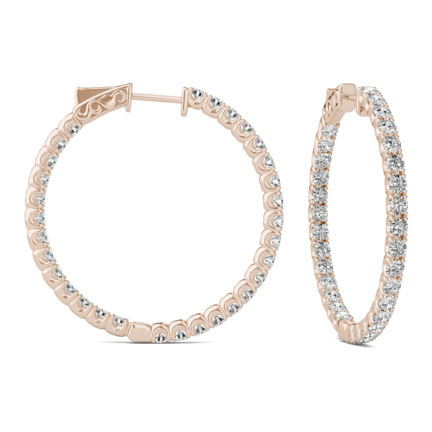 3.72 CTW DEW Round Forever One™ Moissanite Hoop Earrings