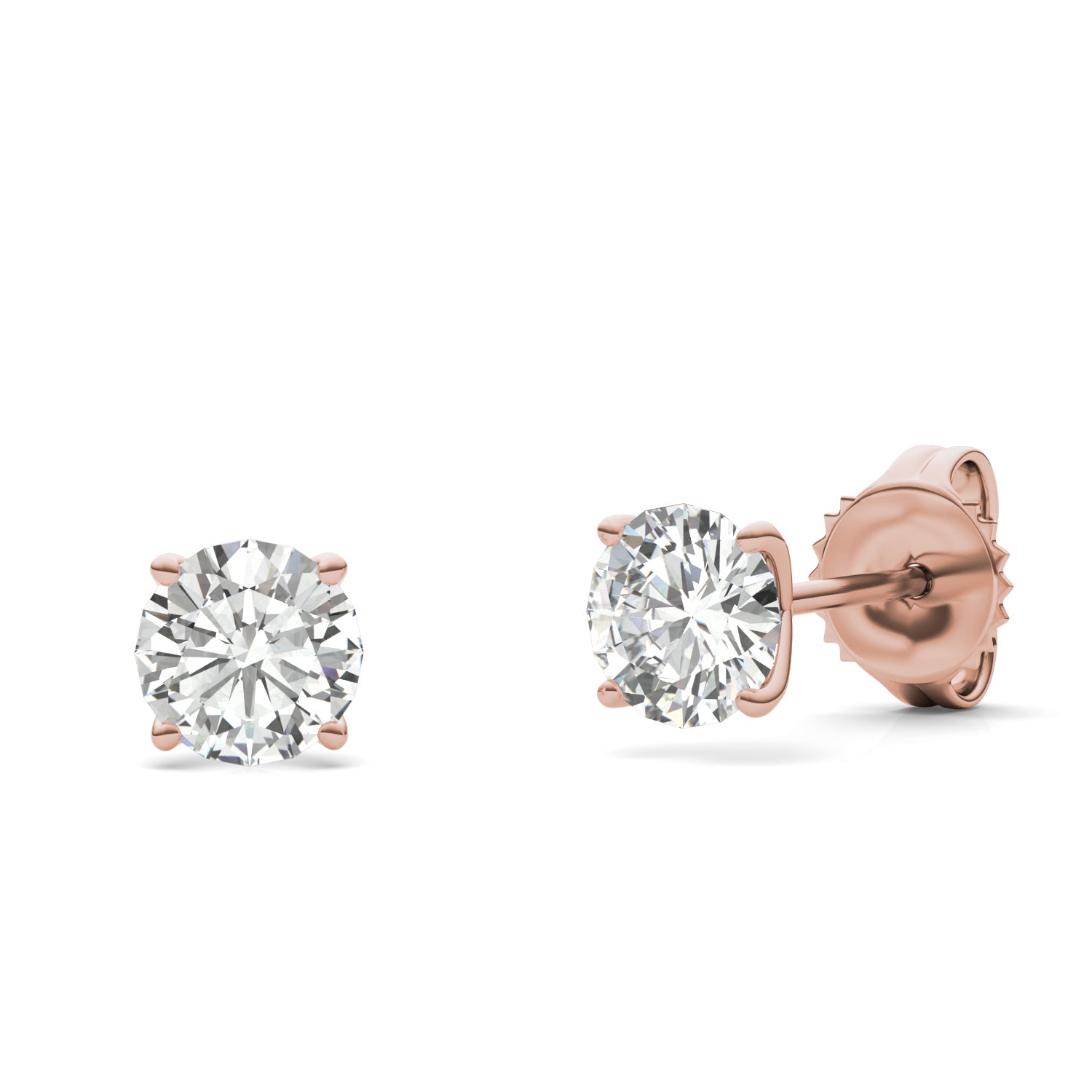 1.20 CTW DEW Round Forever One™ Moissanite Four Prong Martini Stud Earrings