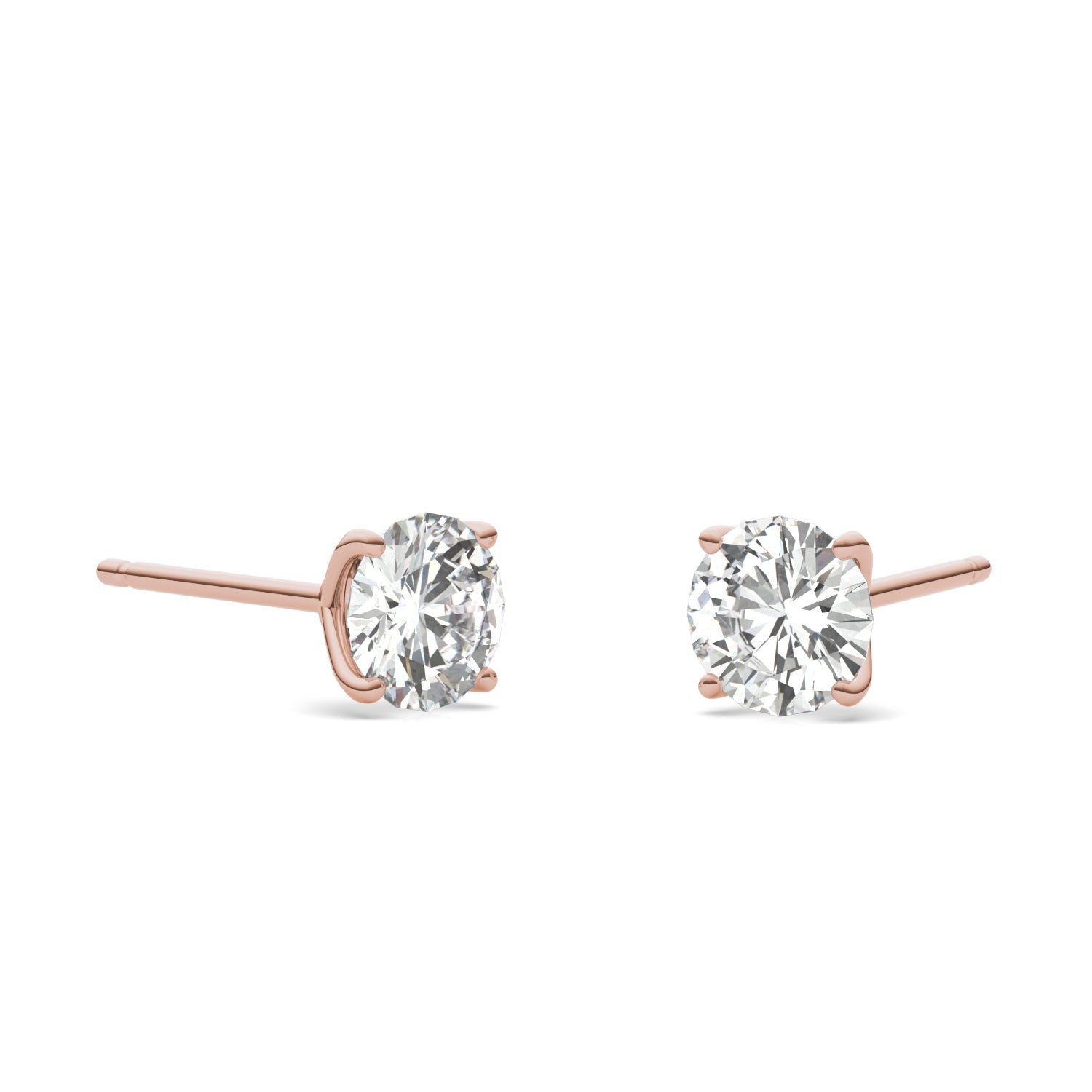 1.20 CTW DEW Round Forever One™ Moissanite Four Prong Martini Stud Earrings