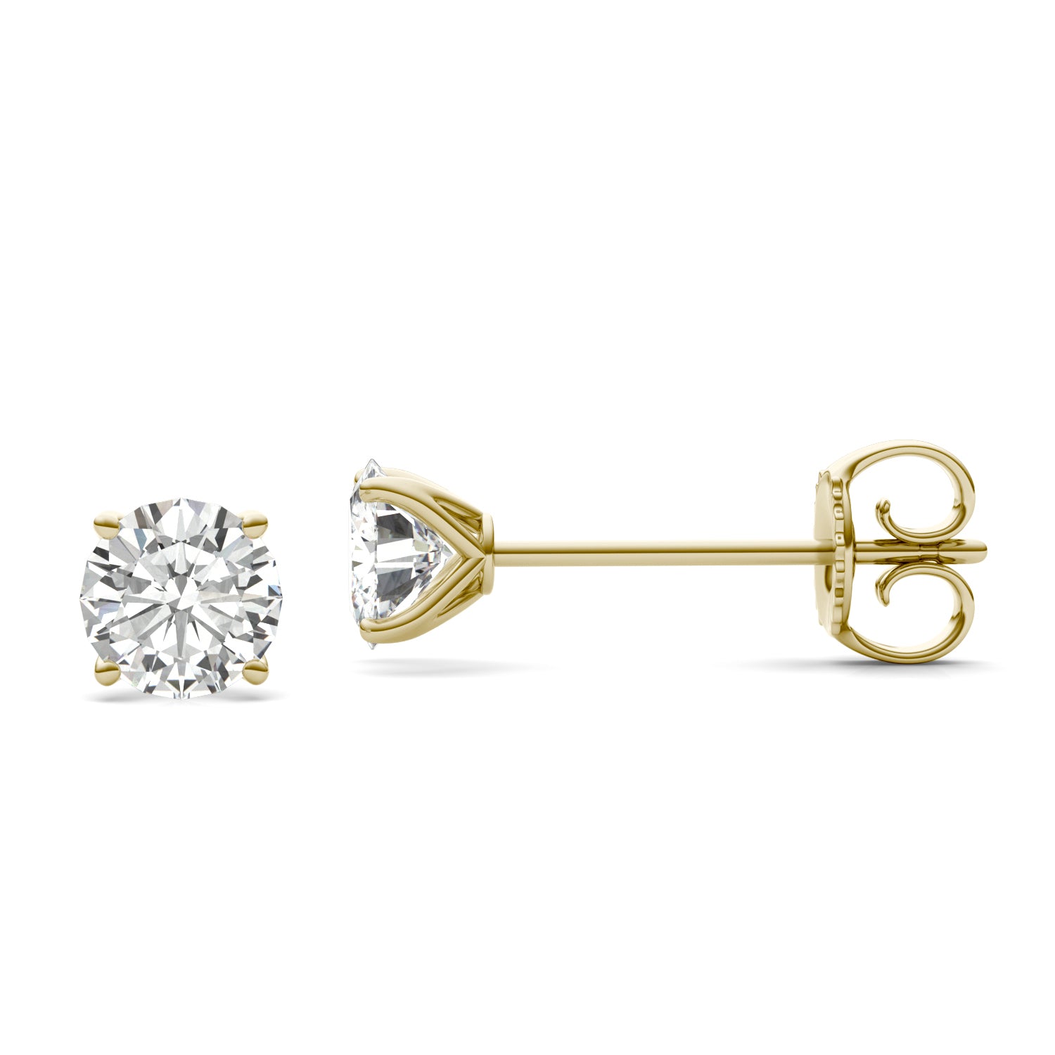 2.00 CTW DEW Round Forever One™ Moissanite Four Prong Martini Stud Earrings