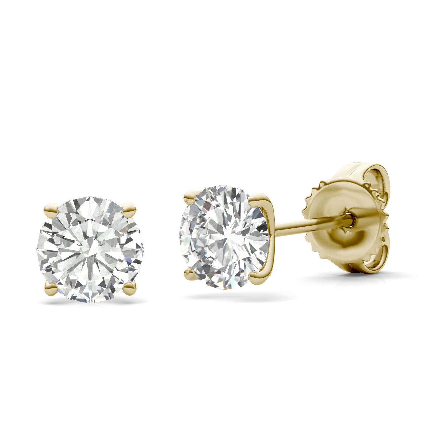 2.00 CTW DEW Round Forever One™ Moissanite Four Prong Martini Stud Earrings