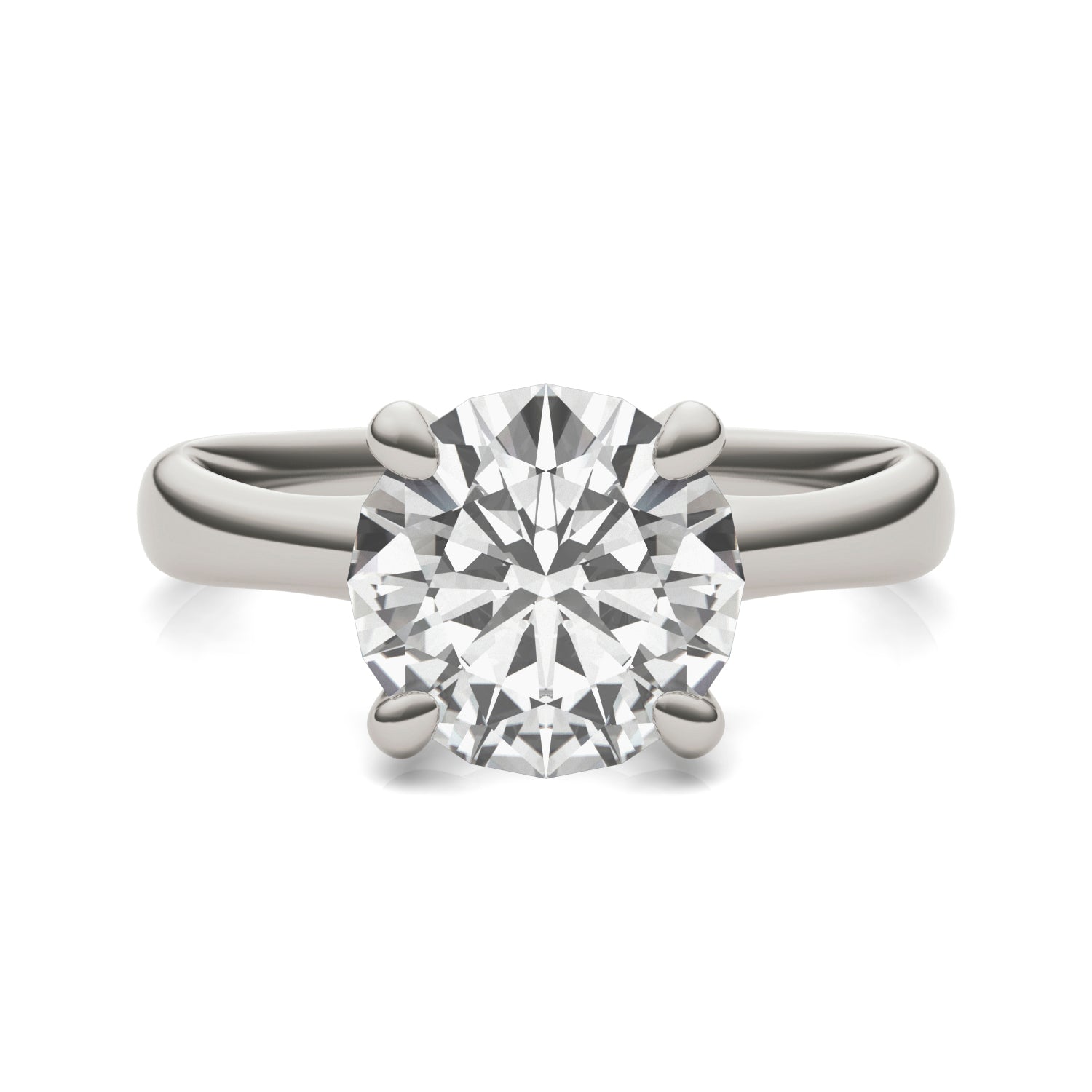 2.70 CTW DEW Round Forever One™ Moissanite Four Prong Solitaire Engagement Ring