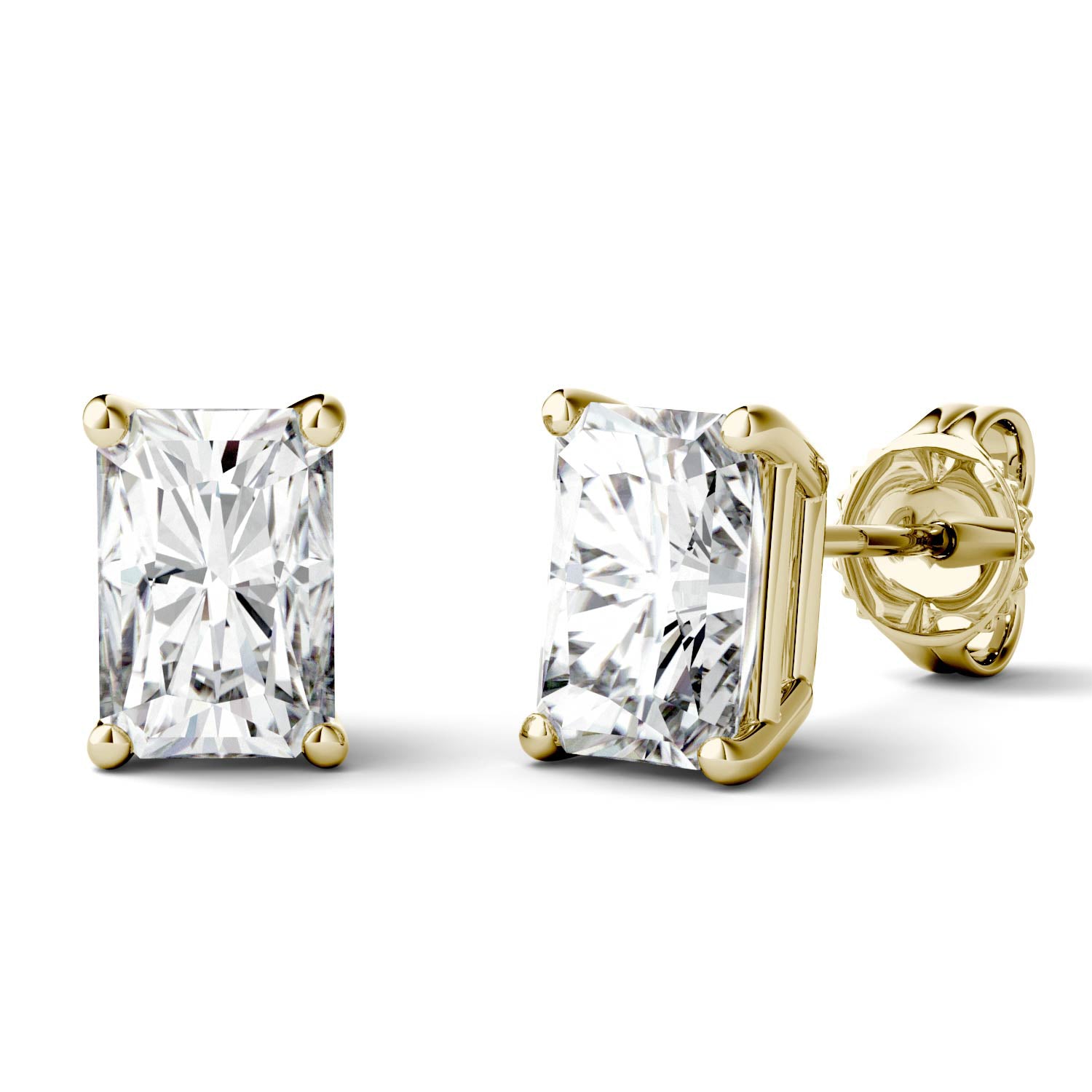 5.40 CTW DEW Radiant Forever One™ Moissanite Four Prong Stud Earrings