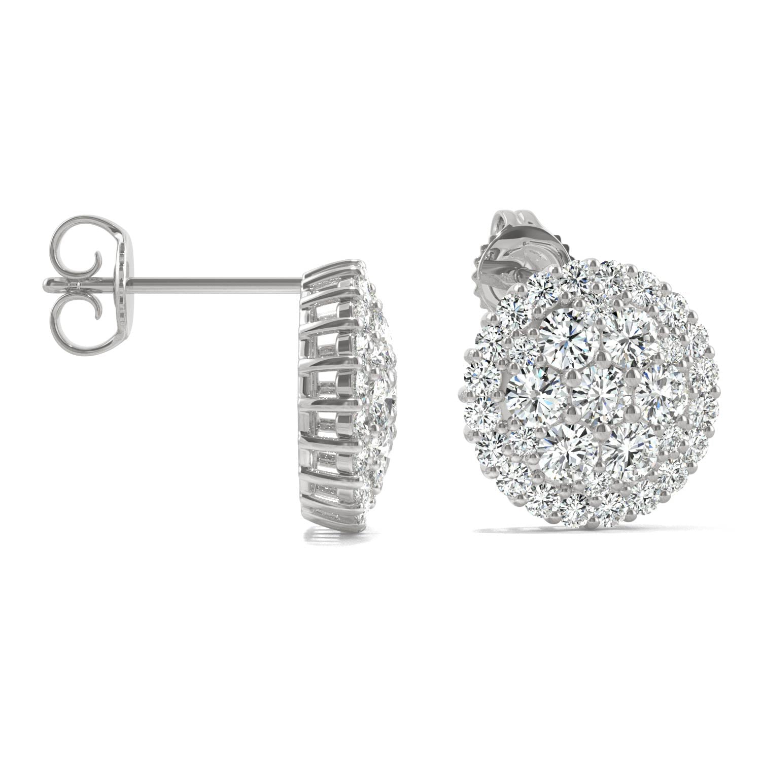 1.04 CTW DEW Round Forever Bright™ Moissanite Cluster Earrings