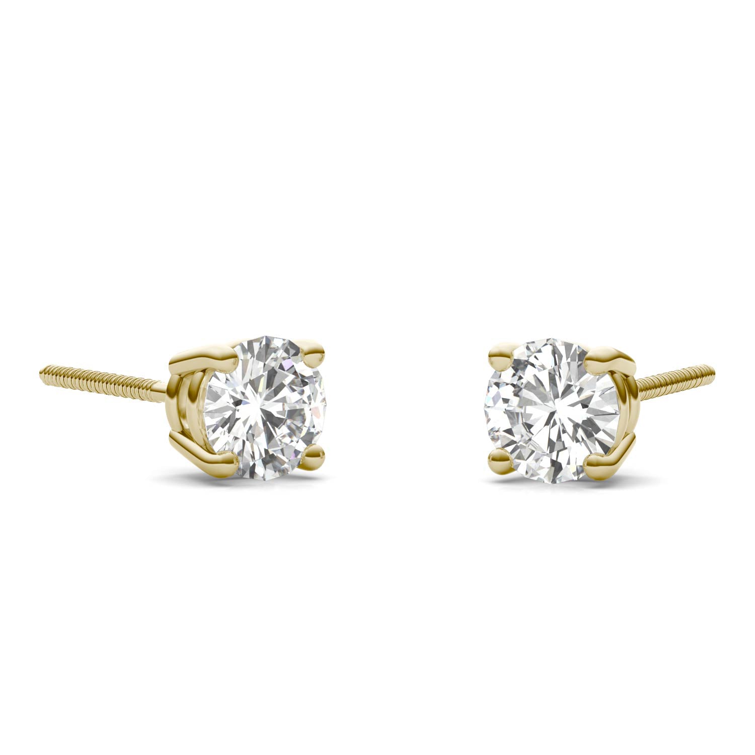 1.00 CTW DEW Round Forever One™ Moissanite Four Prong Stud Earrings