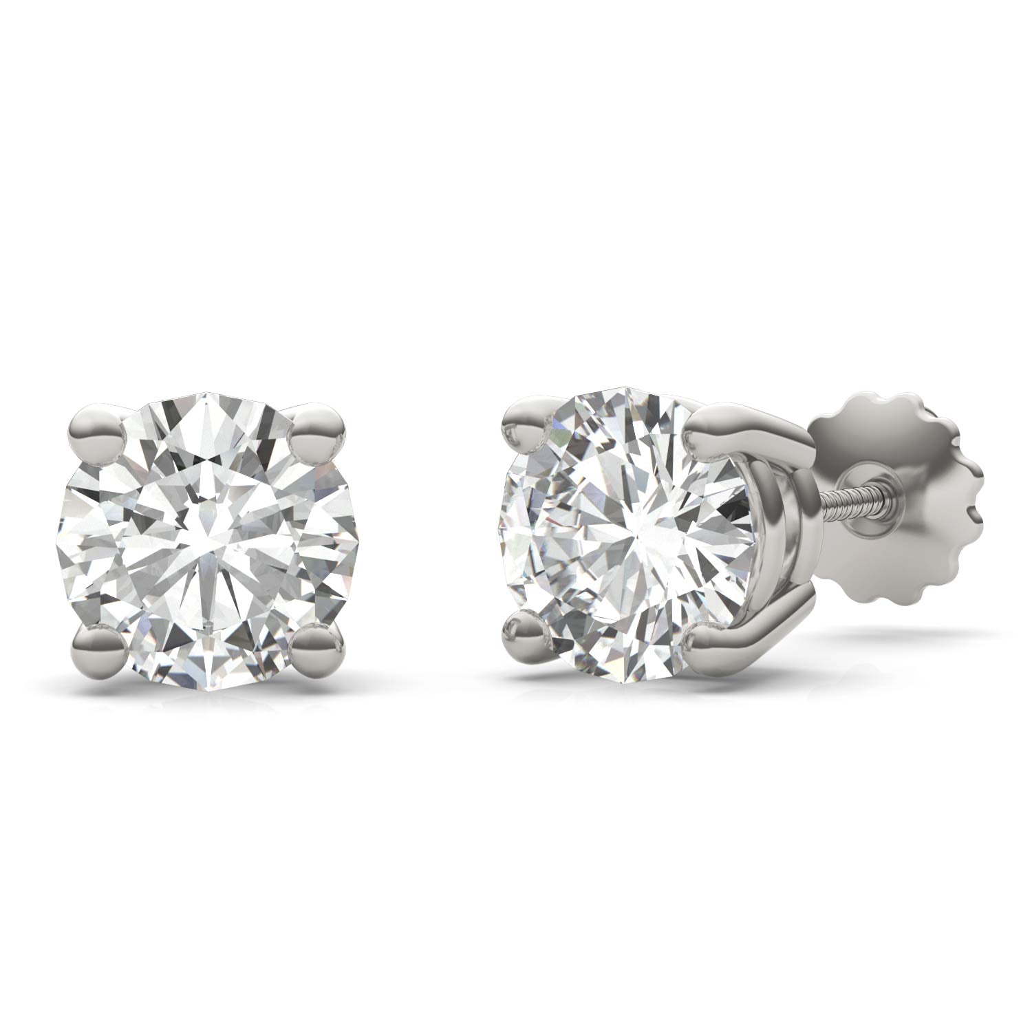 3.00 CTW DEW Round Forever One™ Moissanite Four Prong Stud Earrings