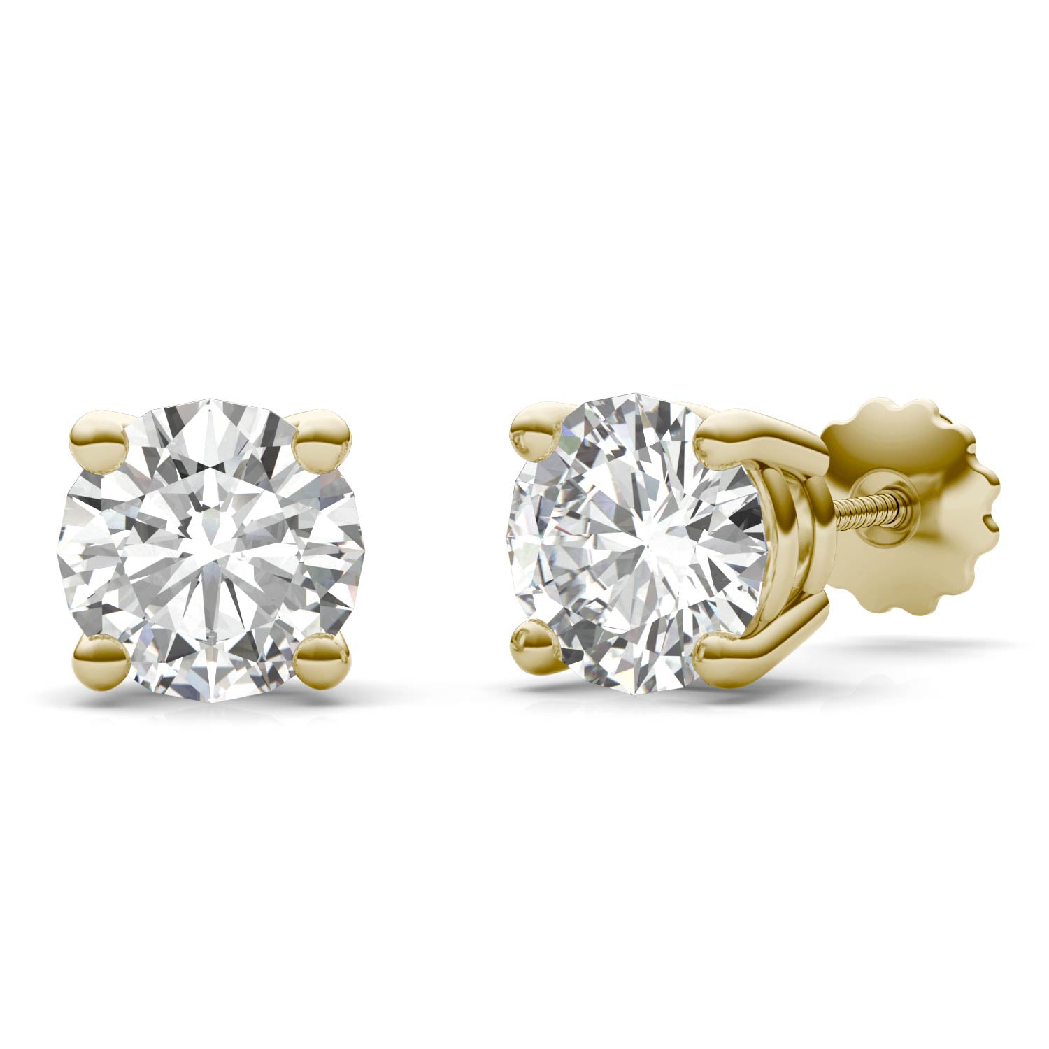 3.00 CTW DEW Round Forever One™ Moissanite Four Prong Stud Earrings