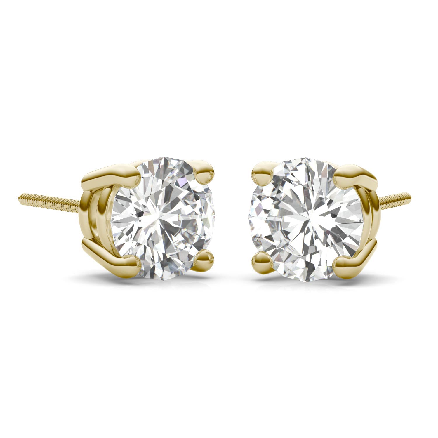 3.00 CTW DEW Round Forever One™ Moissanite Four Prong Stud Earrings