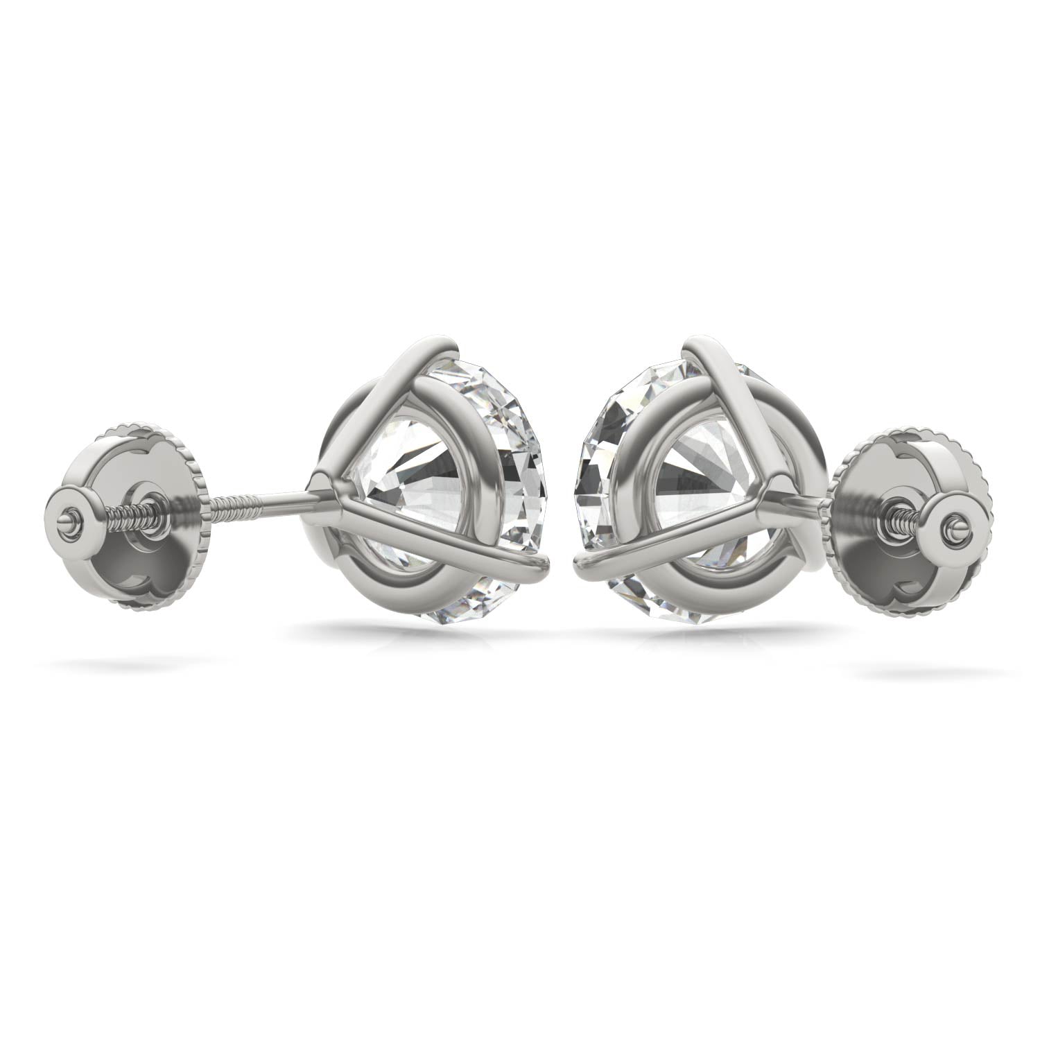 5.40 CTW DEW Round Forever One™ Moissanite Three Prong Martini Stud Earrings