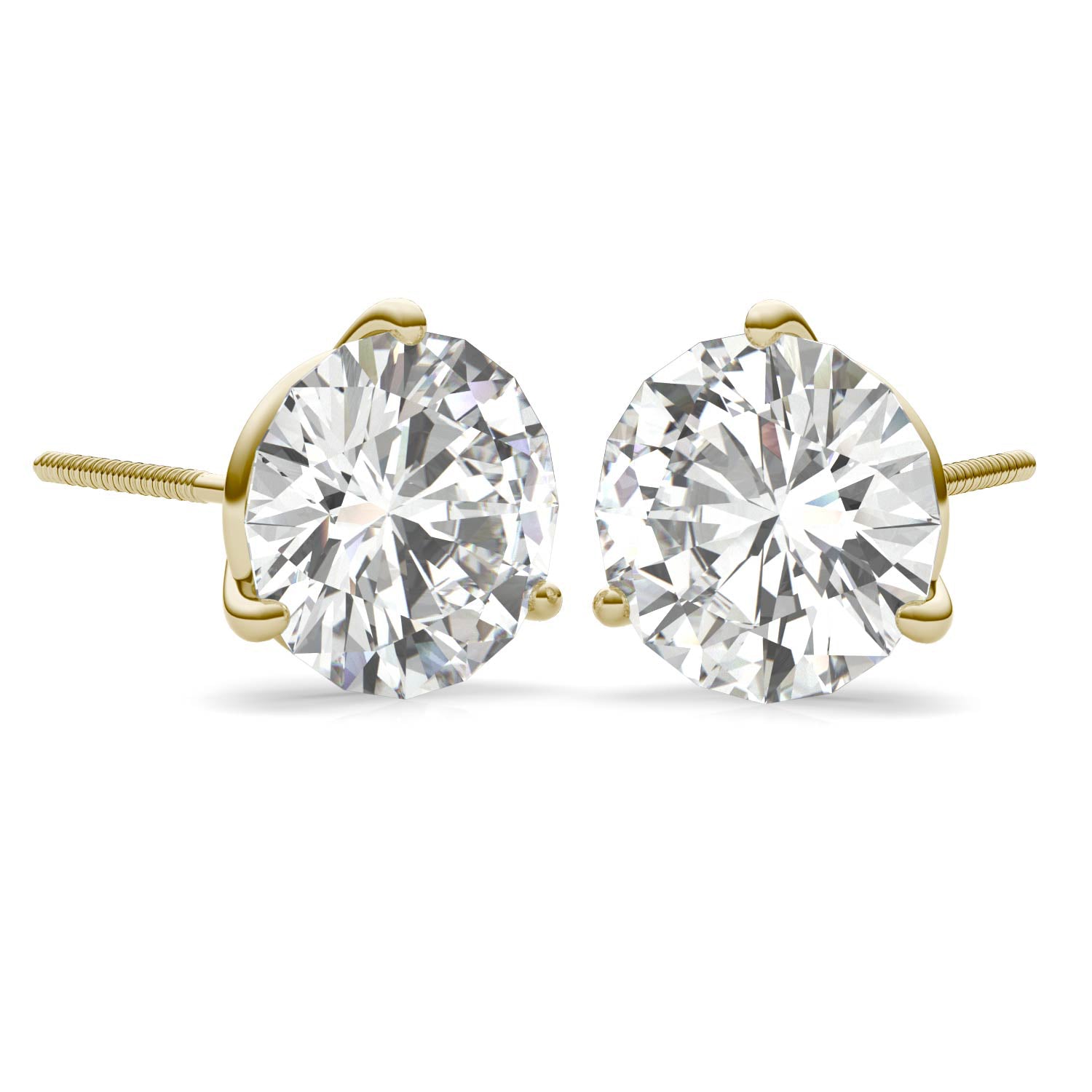 5.40 CTW DEW Round Forever One™ Moissanite Three Prong Martini Stud Earrings