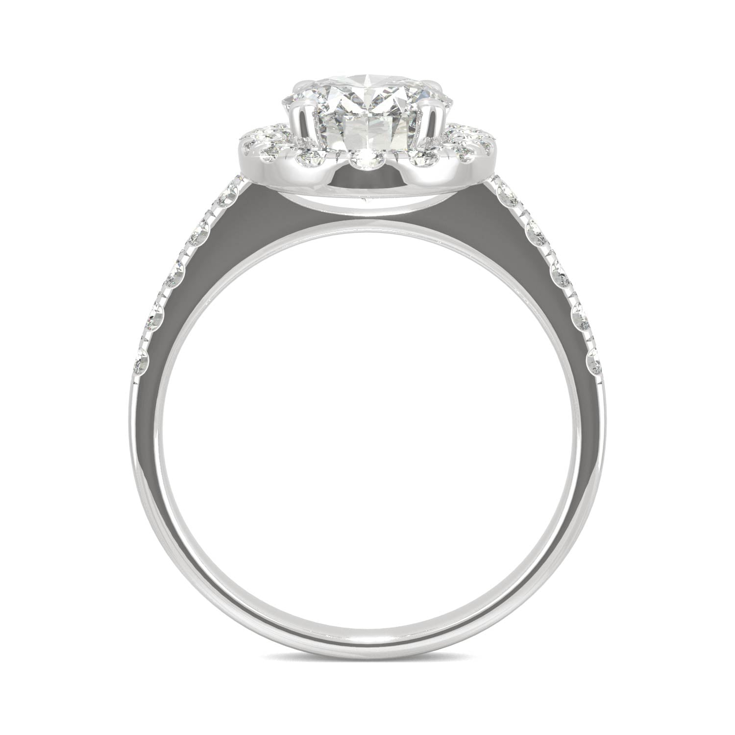 2.69 CTW DEW Oval Forever One™ Moissanite Halo Engagement Ring