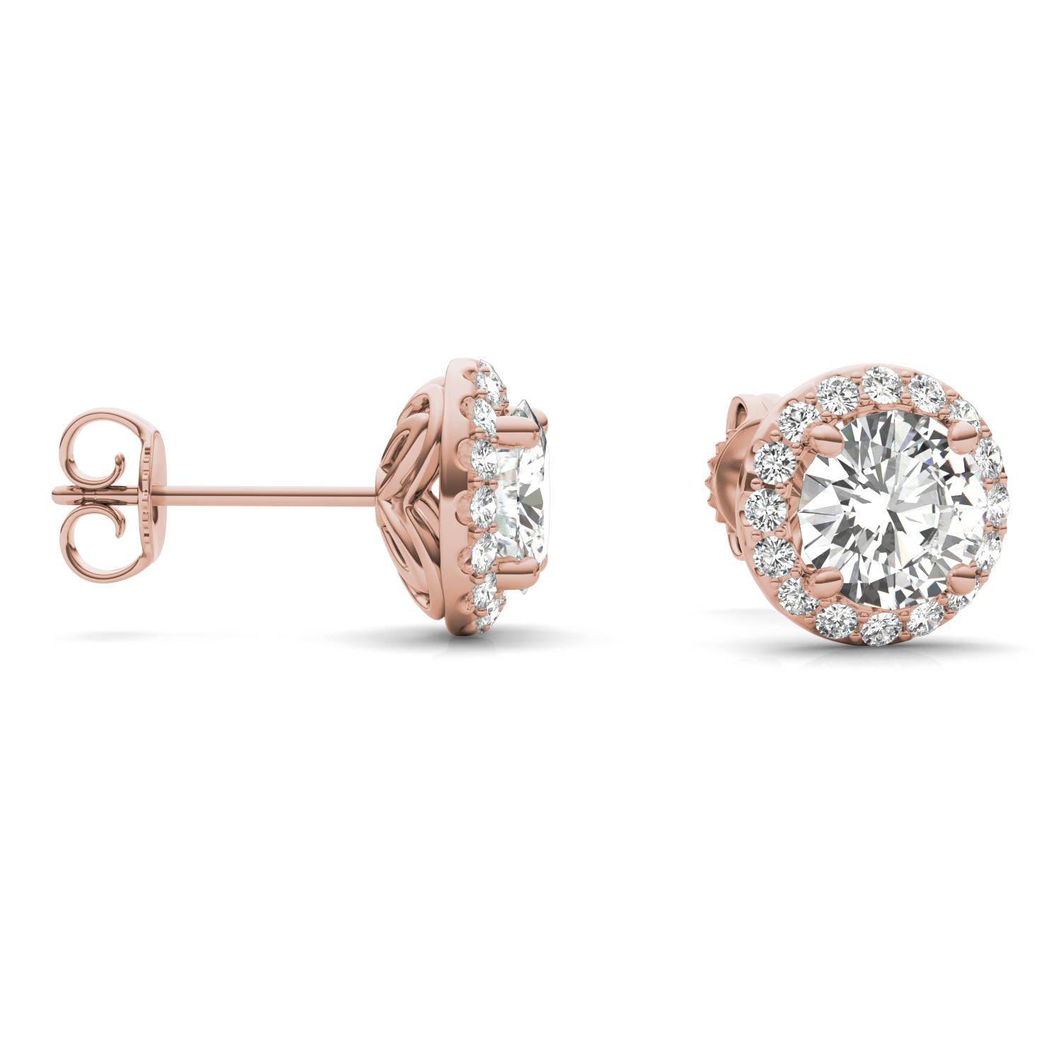 2.40 CTW DEW Round Forever One™ Signature Moissanite Halo Earrings