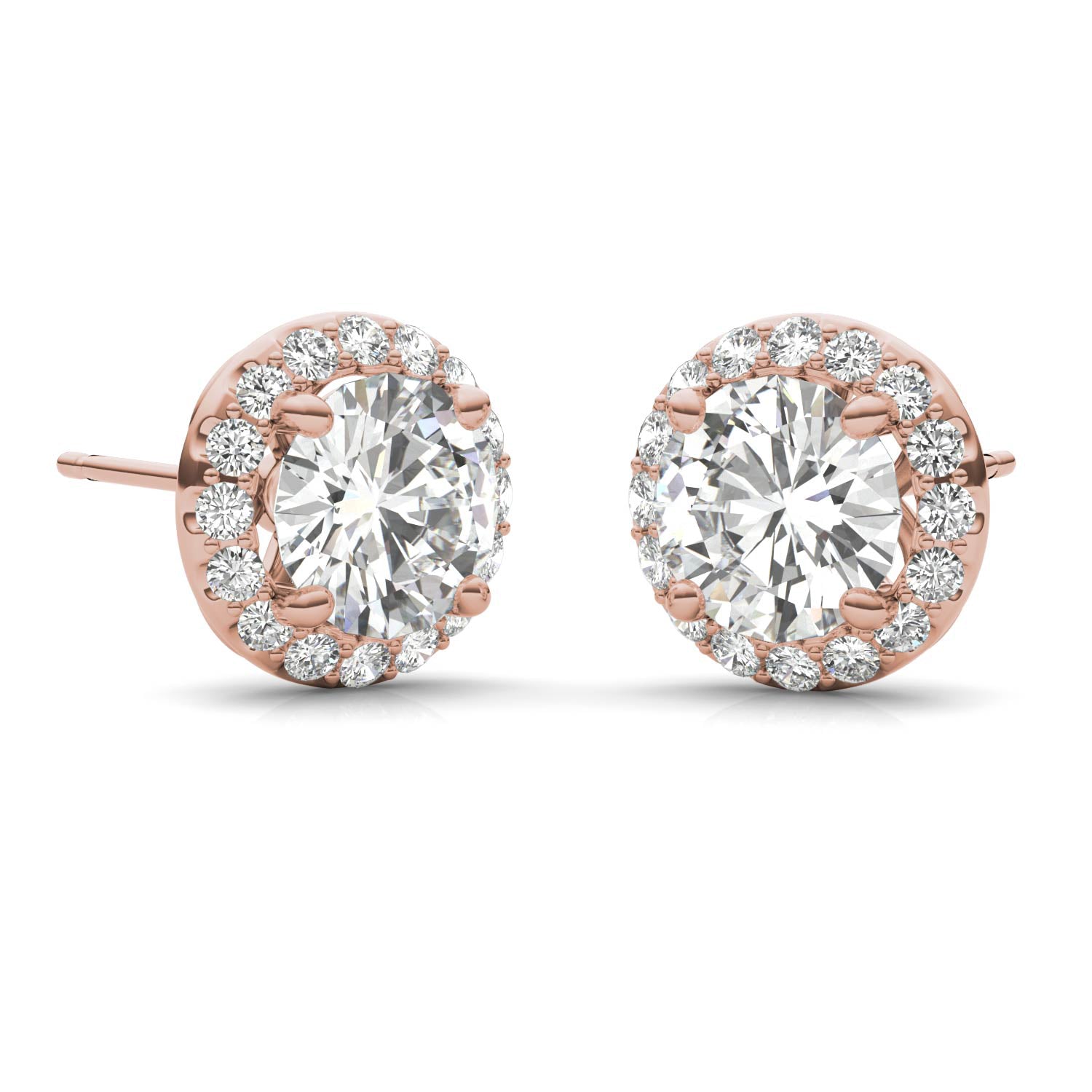 2.40 CTW DEW Round Forever One™ Signature Moissanite Halo Earrings