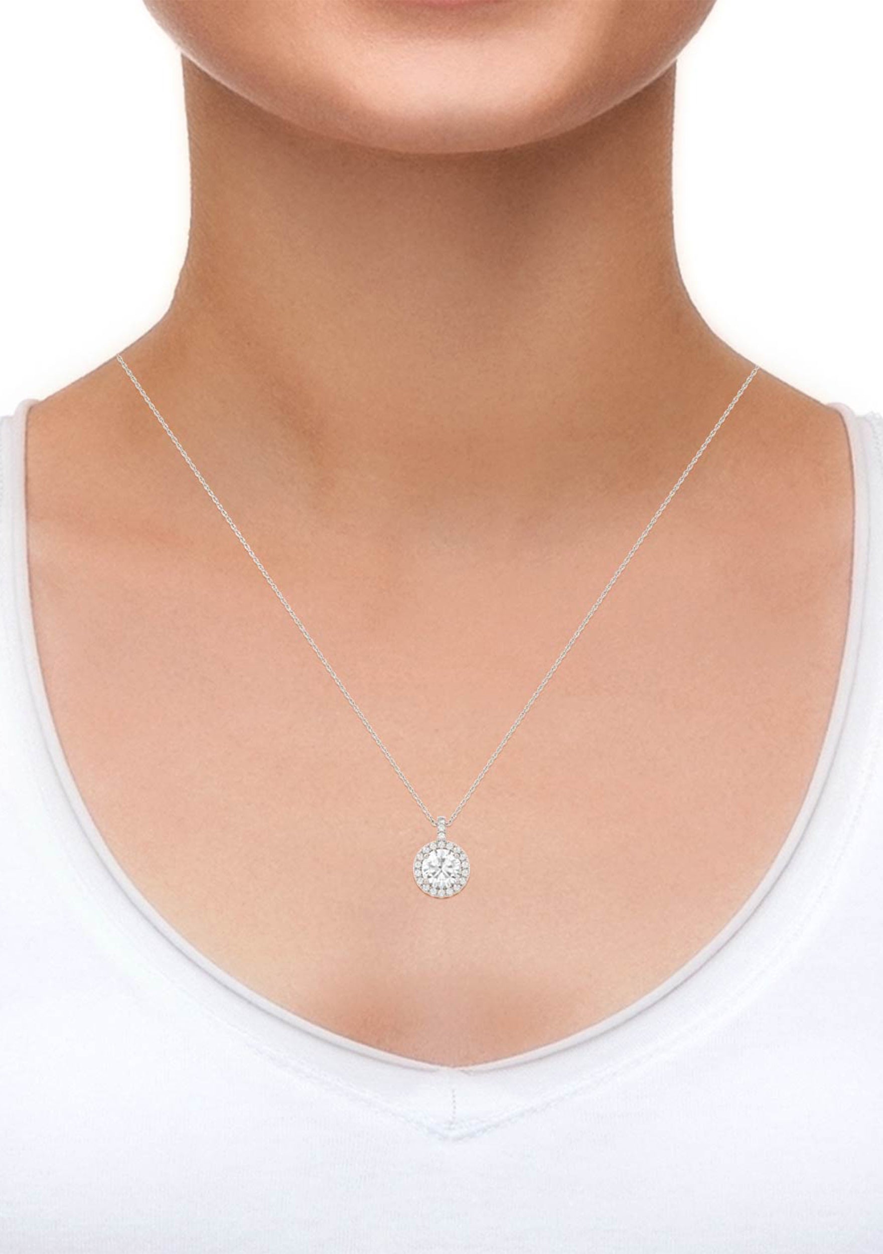 2.22 CTW DEW Round Forever Bright™ Moissanite Necklace