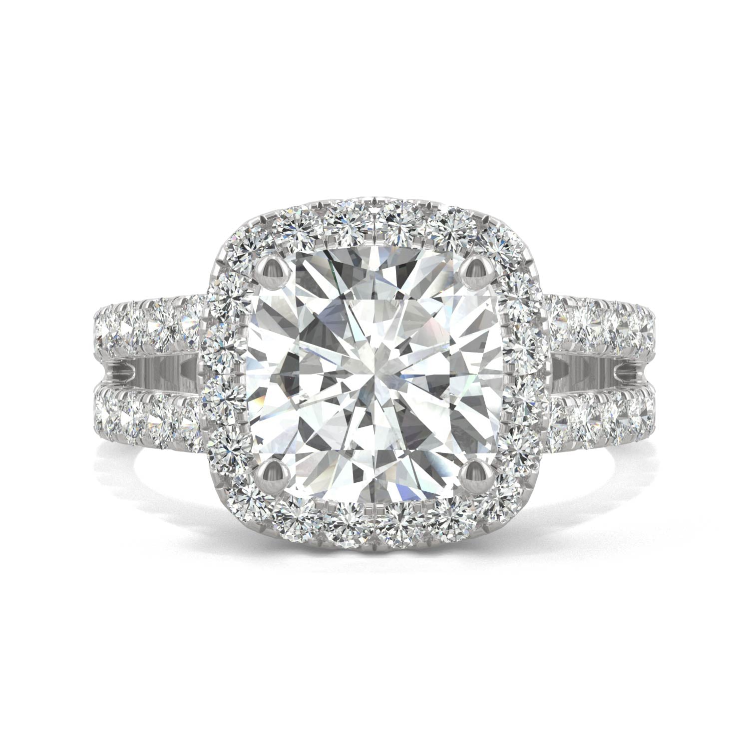 4.24 CTW DEW Cushion Forever Bright™ Moissanite Ring