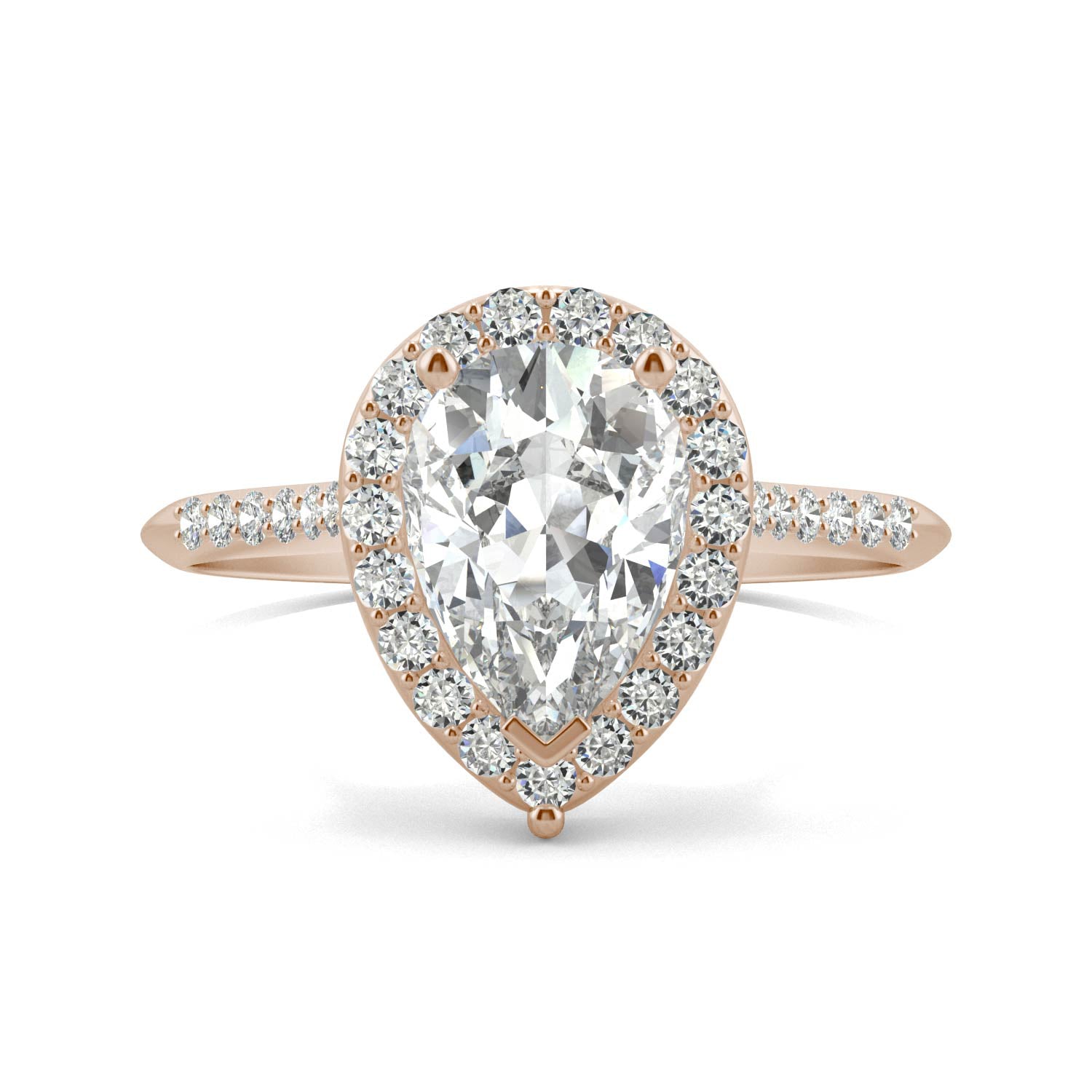 1.84 CTW DEW Pear Forever One™ Moissanite Signature Halo with Side Stones Engagement Ring