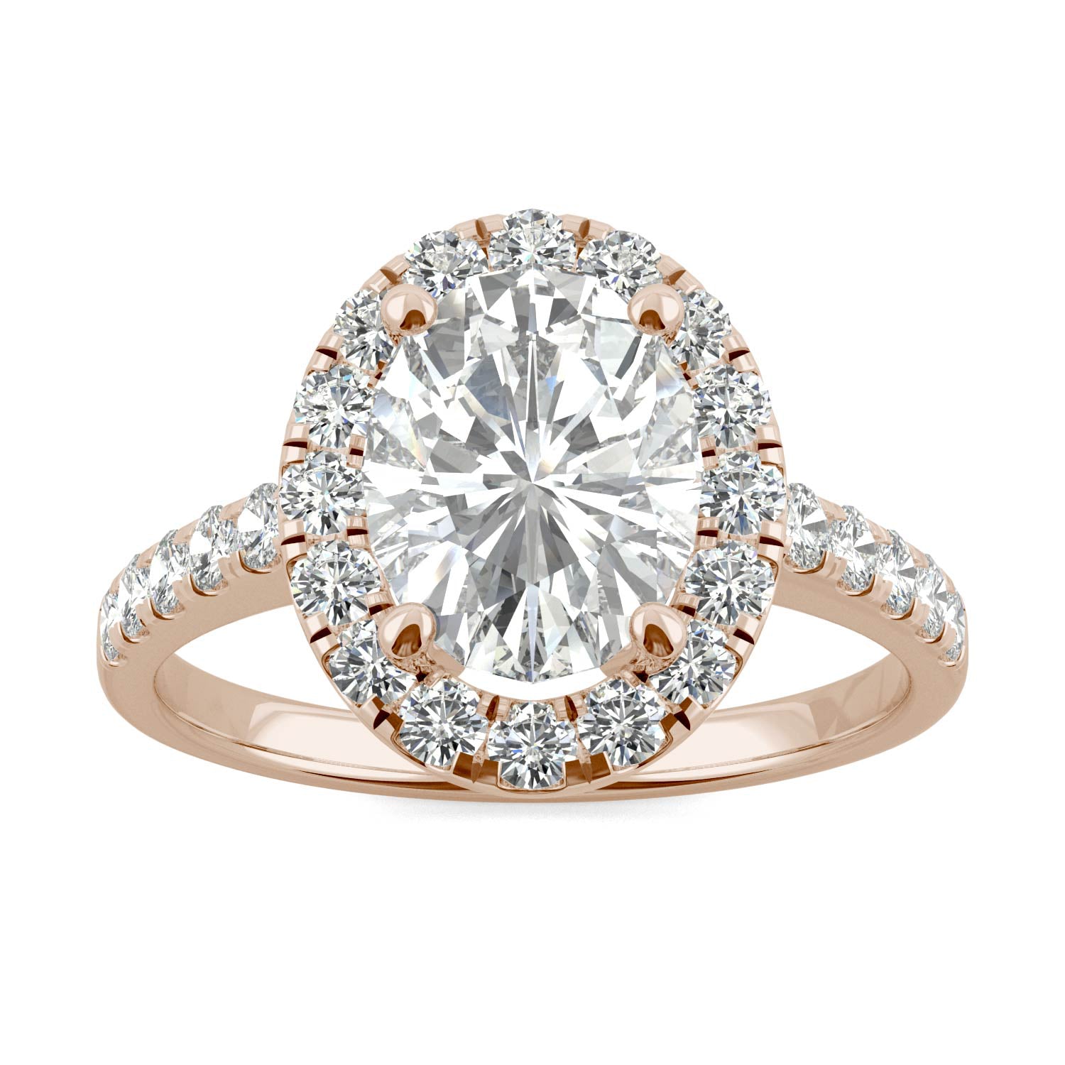 2.69 CTW DEW Oval Forever One™ Moissanite Halo Engagement Ring