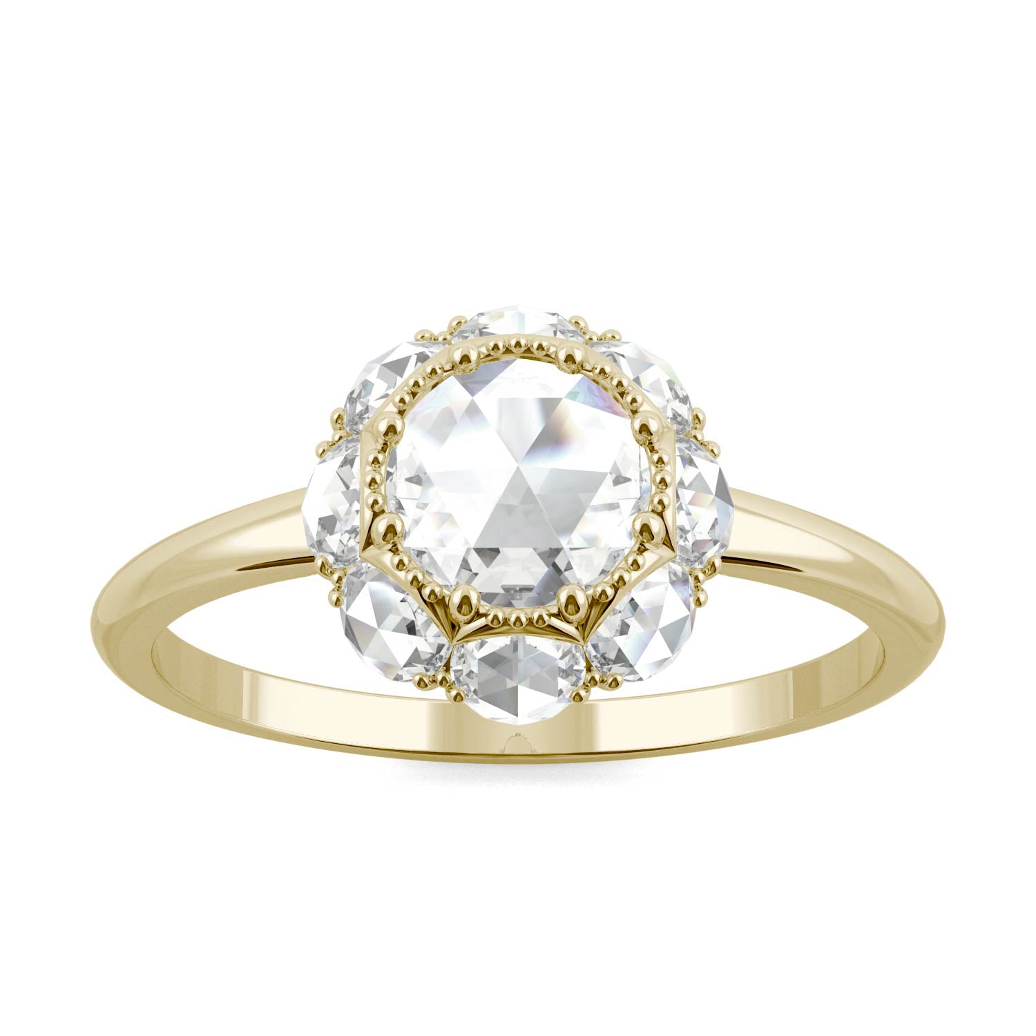 0.95 CTW DEW Round Forever One™ Moissanite Halo Ring