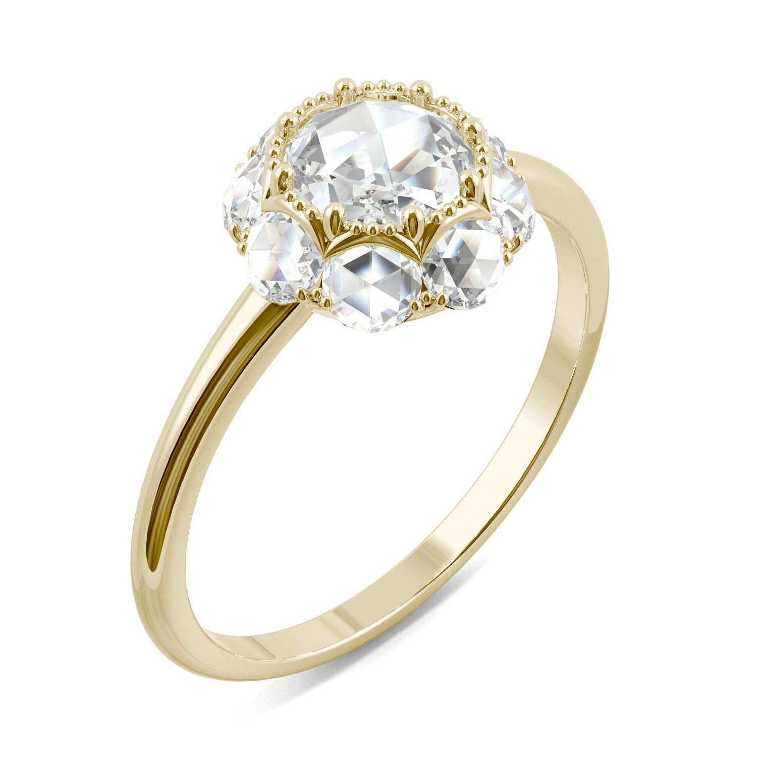 0.95 CTW DEW Round Forever One™ Moissanite Halo Ring