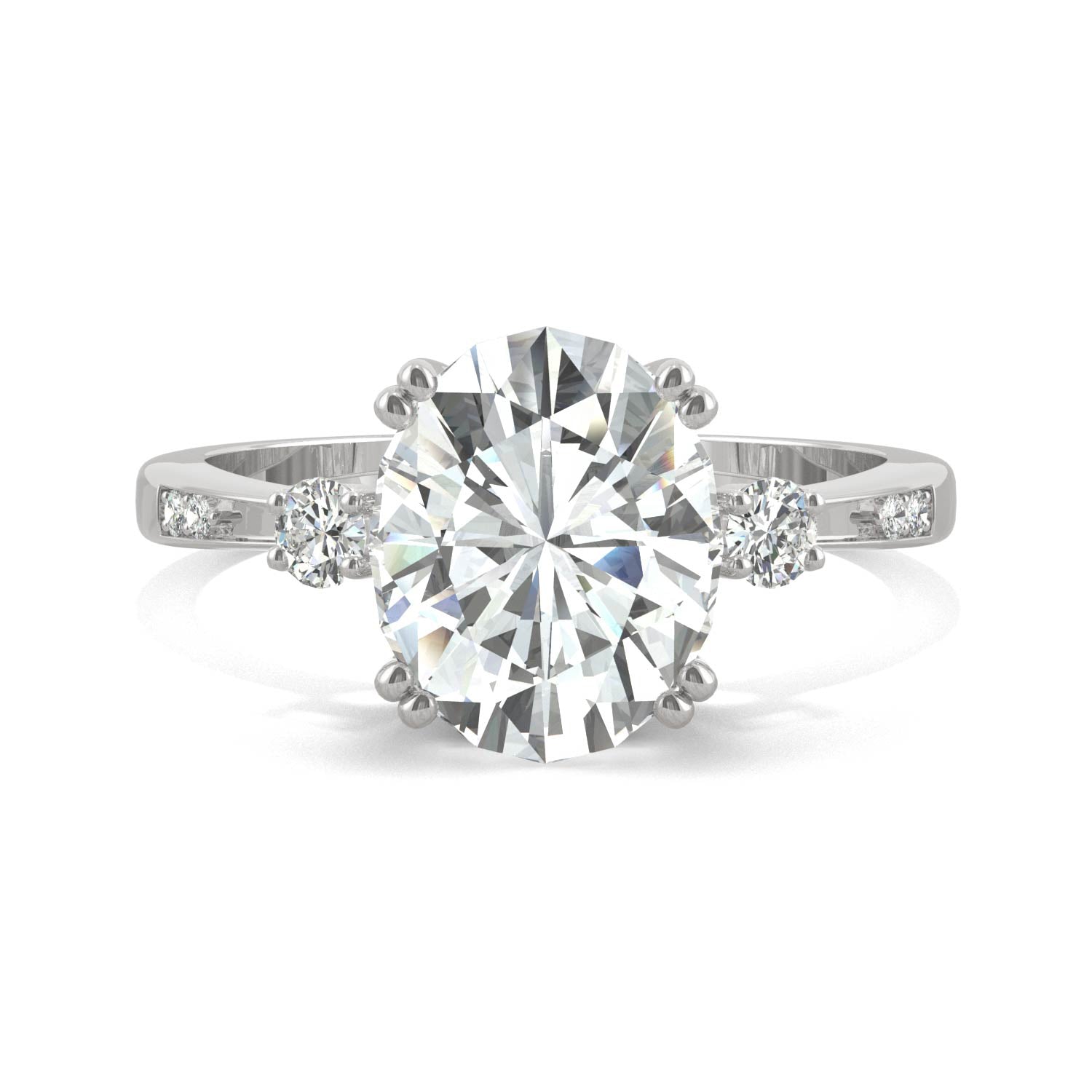 3.14 CTW DEW Oval Forever Bright™ Moissanite Ring