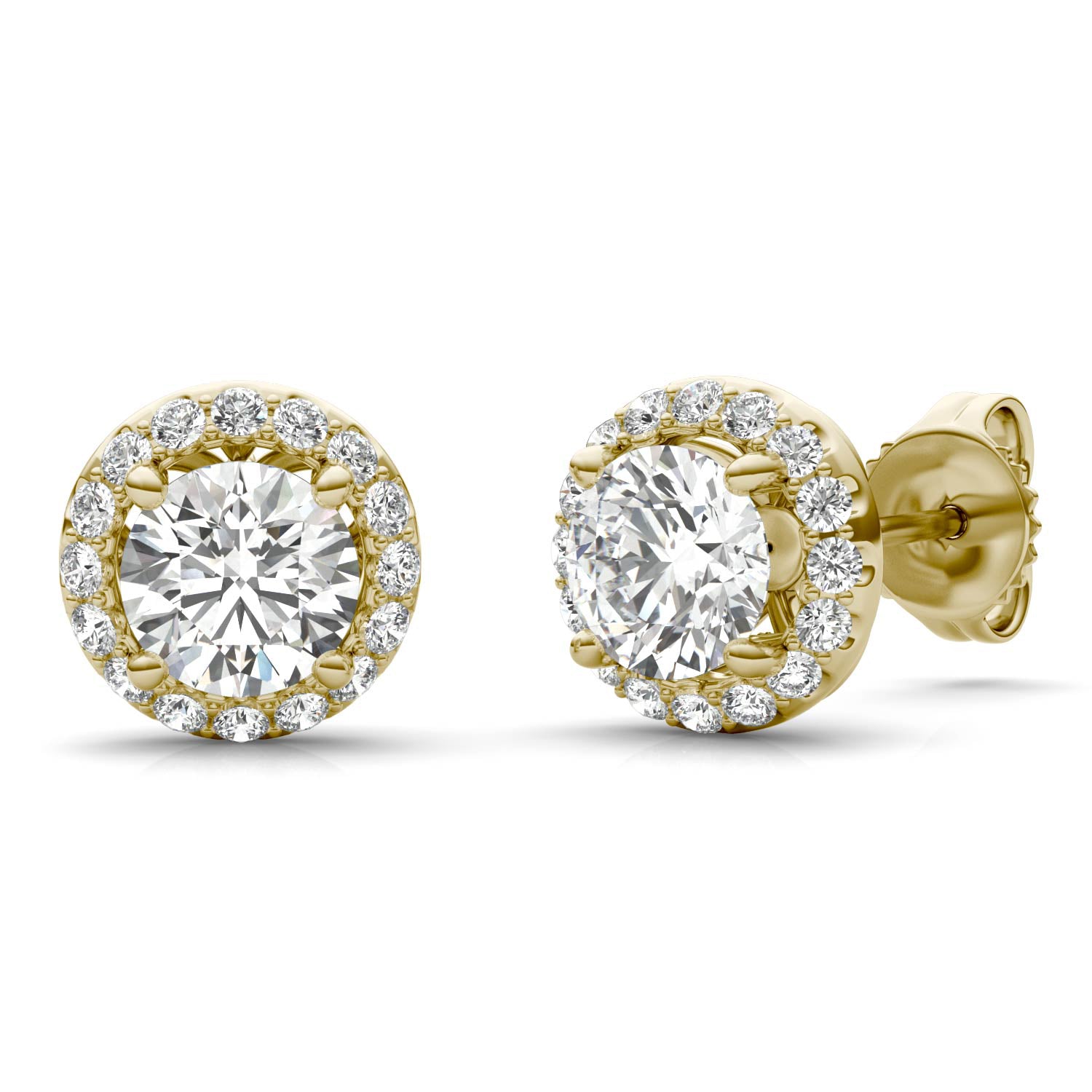 1 1/6 CTW Round Caydia® Lab Grown Diamond Signature Halo Stud Earrings