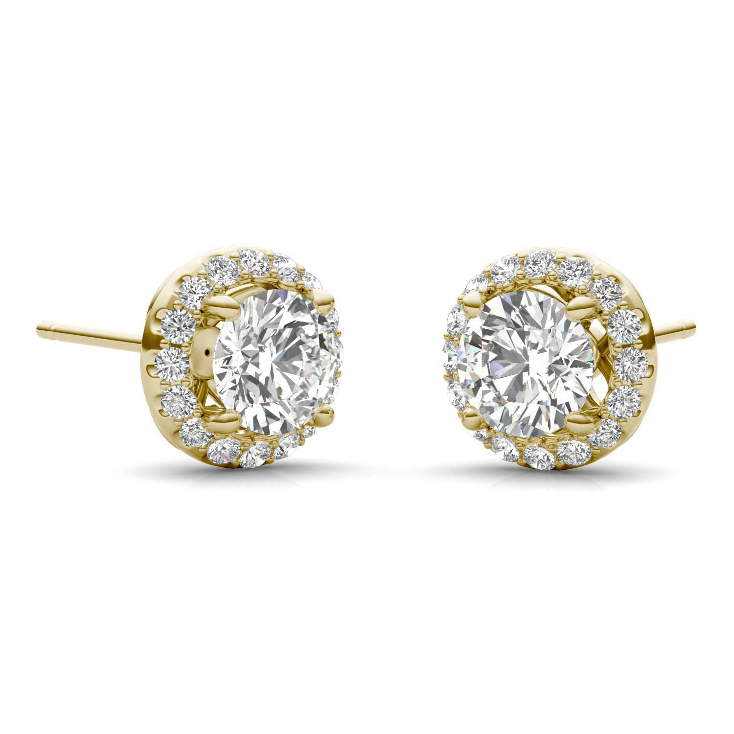 1 1/6 CTW Round Caydia® Lab Grown Diamond Signature Halo Stud Earrings