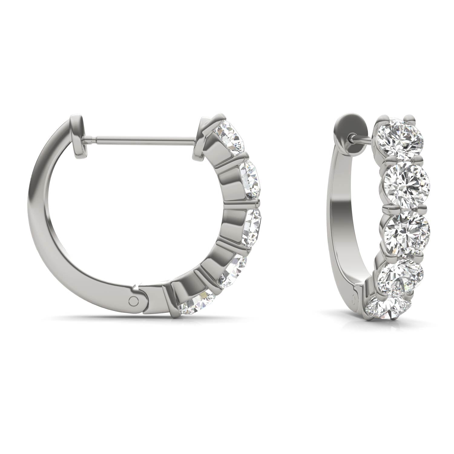 1 5/8 CTW Round Caydia® Lab Grown Diamond Mini Hoop Earrings