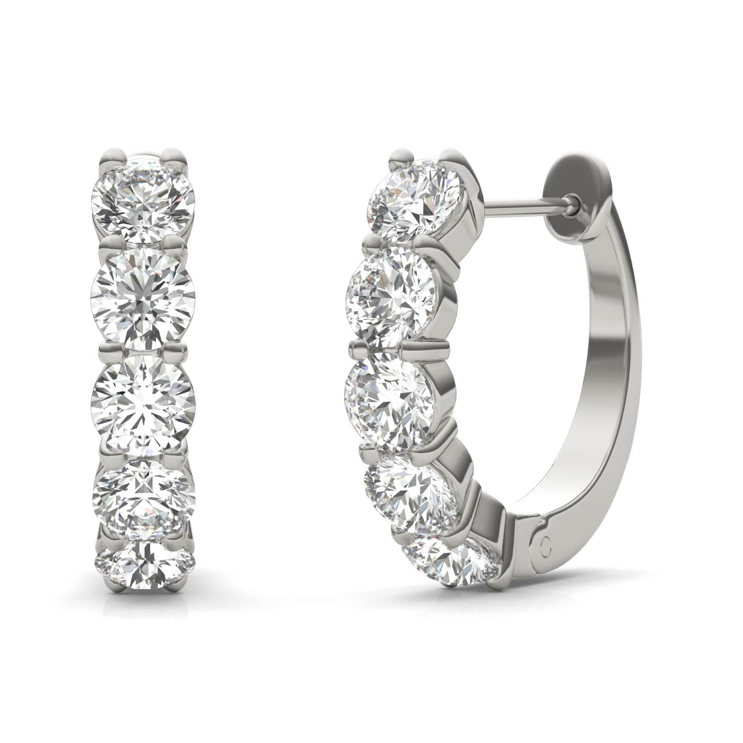 1 5/8 CTW Round Caydia® Lab Grown Diamond Mini Hoop Earrings