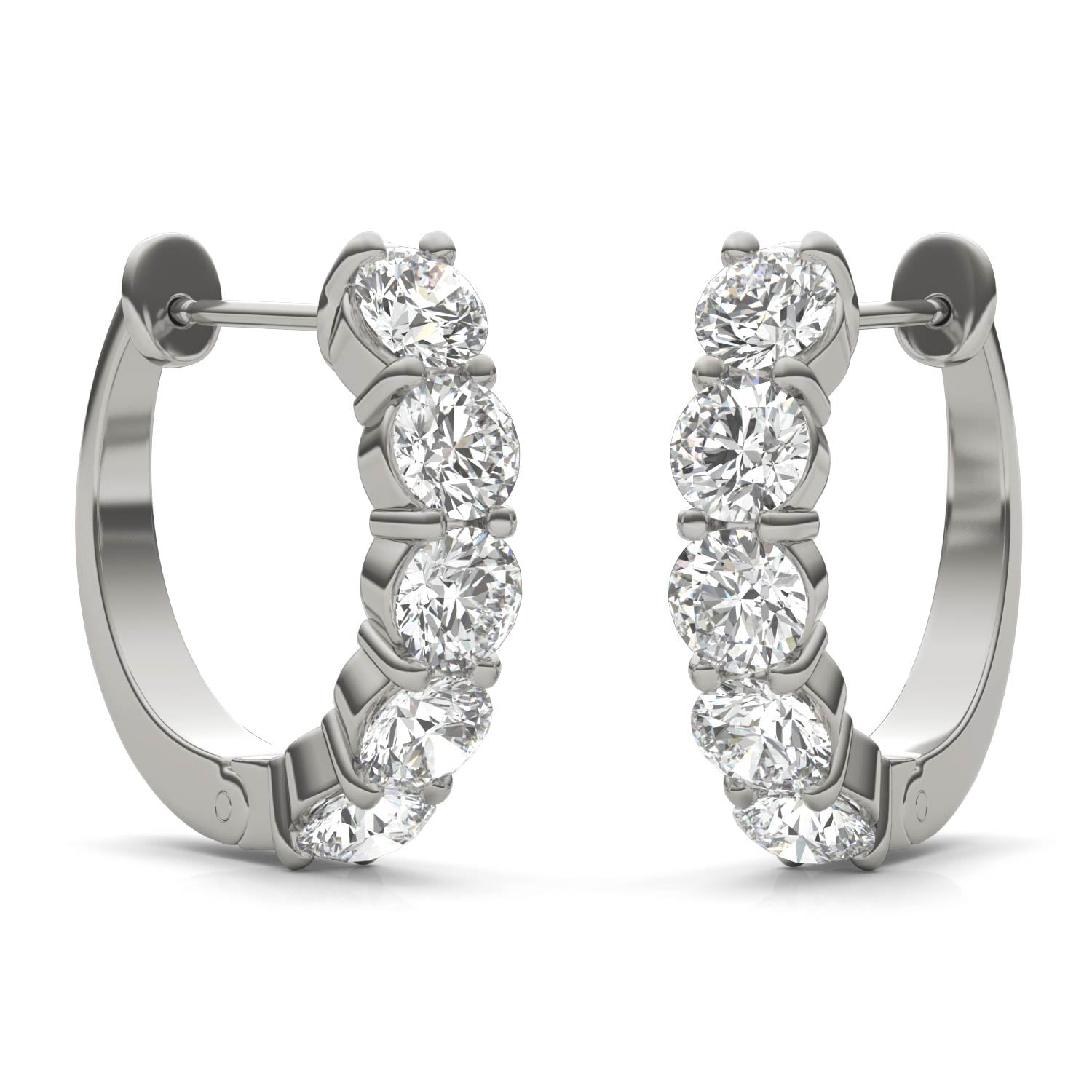 1 5/8 CTW Round Caydia® Lab Grown Diamond Mini Hoop Earrings