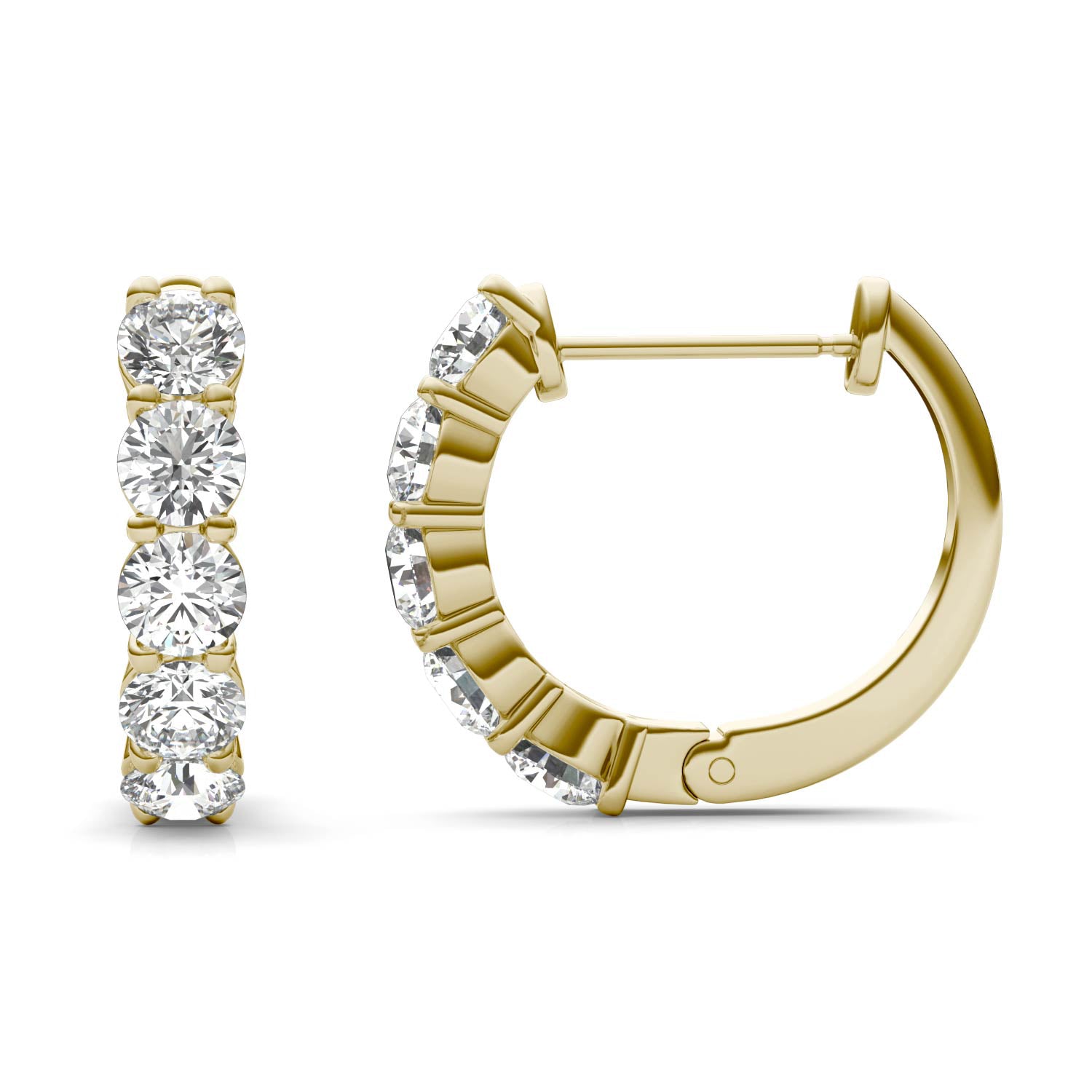 1 5/8 CTW Round Caydia® Lab Grown Diamond Mini Hoop Earrings