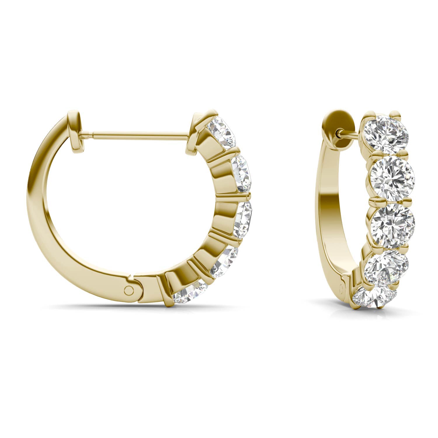 1 5/8 CTW Round Caydia® Lab Grown Diamond Mini Hoop Earrings