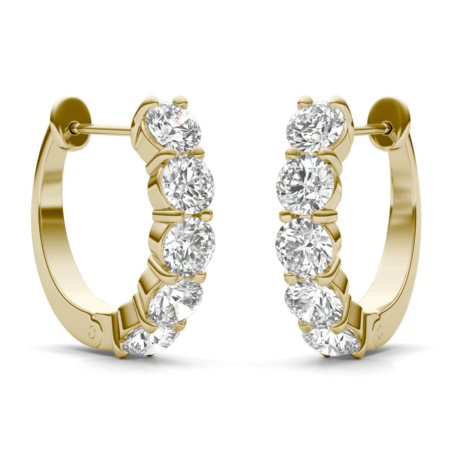 1 5/8 CTW Round Caydia® Lab Grown Diamond Mini Hoop Earrings