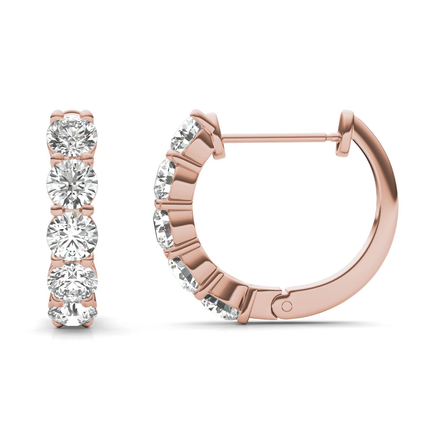 1 5/8 CTW Round Caydia® Lab Grown Diamond Mini Hoop Earrings