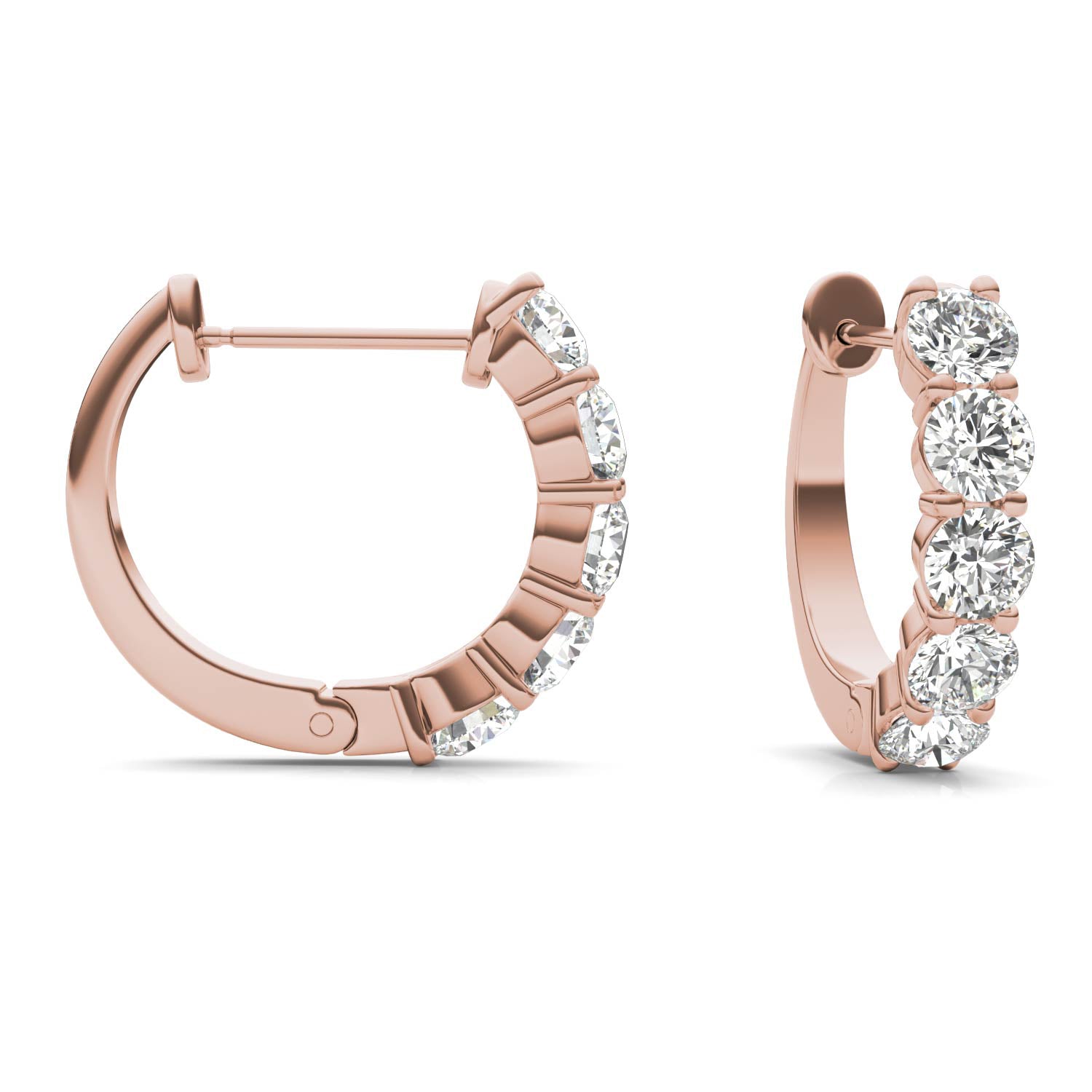 1 5/8 CTW Round Caydia® Lab Grown Diamond Mini Hoop Earrings