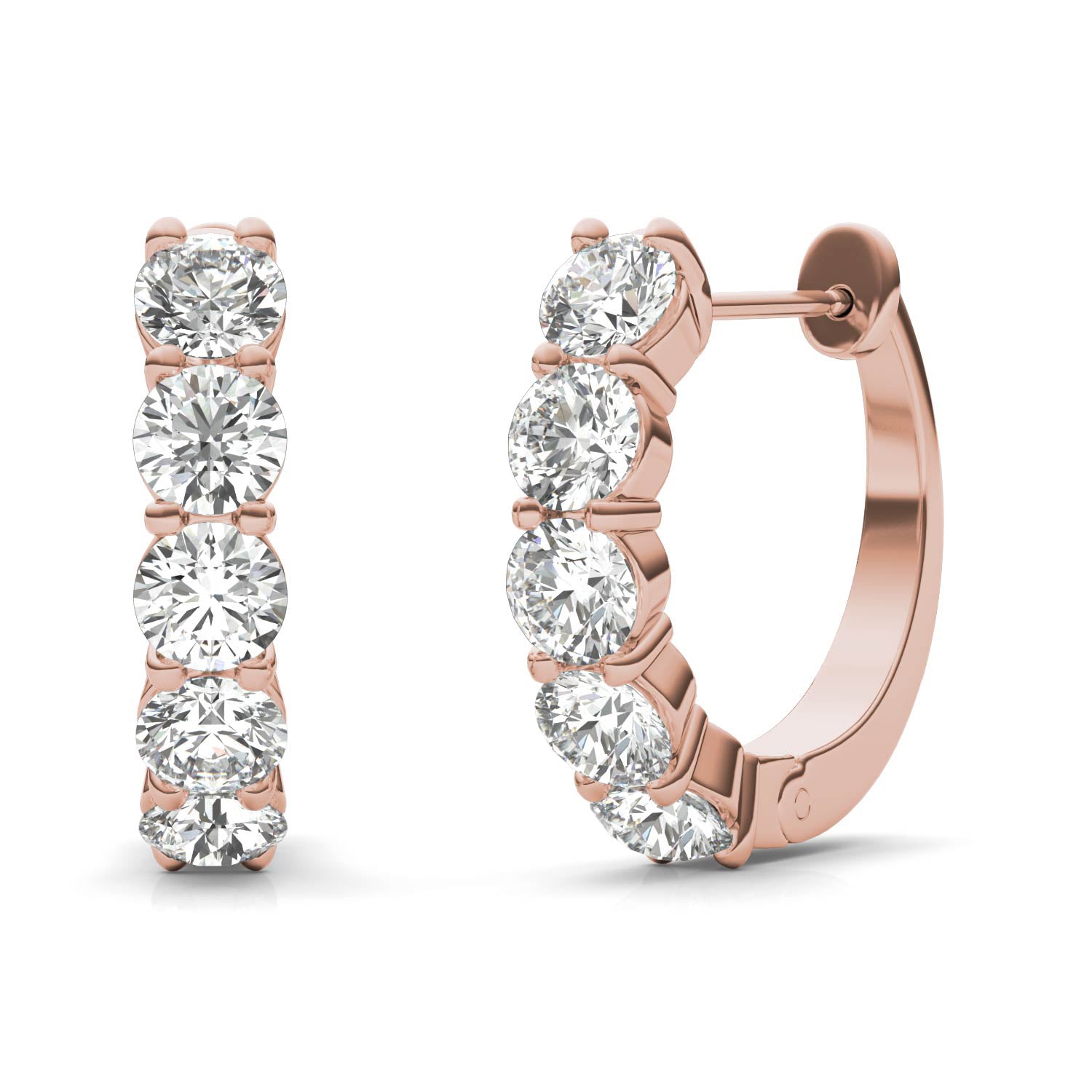 1 5/8 CTW Round Caydia® Lab Grown Diamond Mini Hoop Earrings