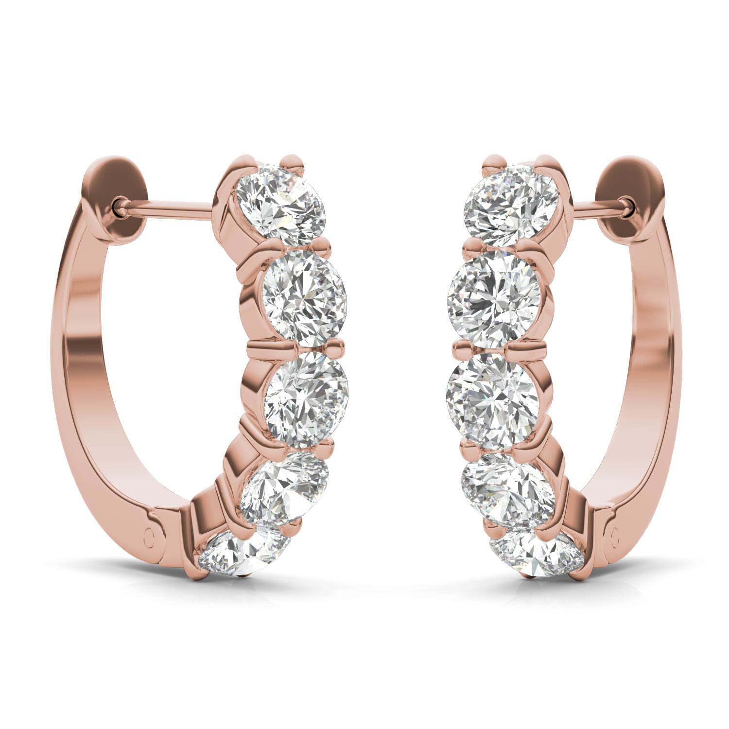 1 5/8 CTW Round Caydia® Lab Grown Diamond Mini Hoop Earrings